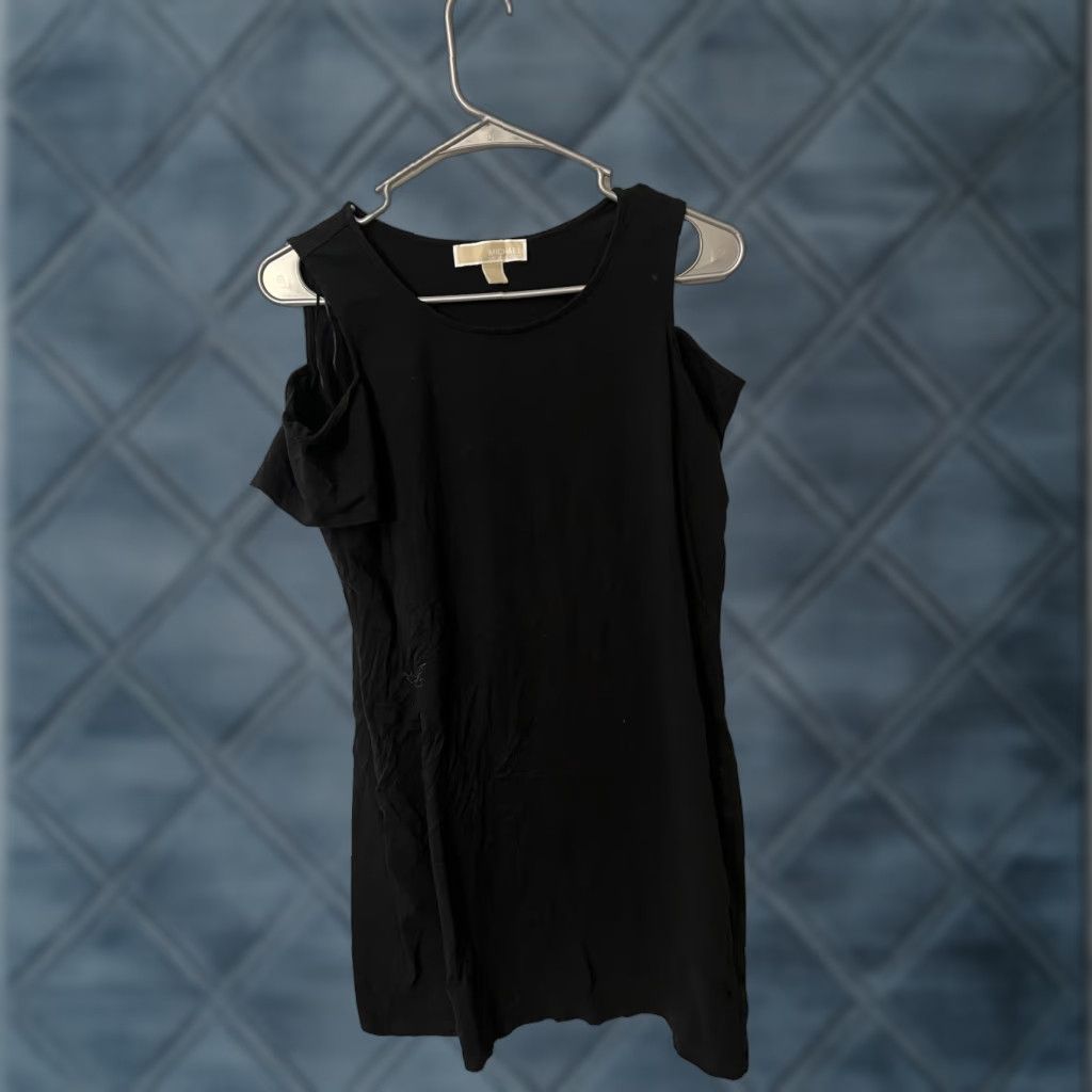 Vintage Michael Kors Women's Dress Black Cold Shoulder Short size Medium Size 32" / US 10 / IT 46 - 1 Thumbnail