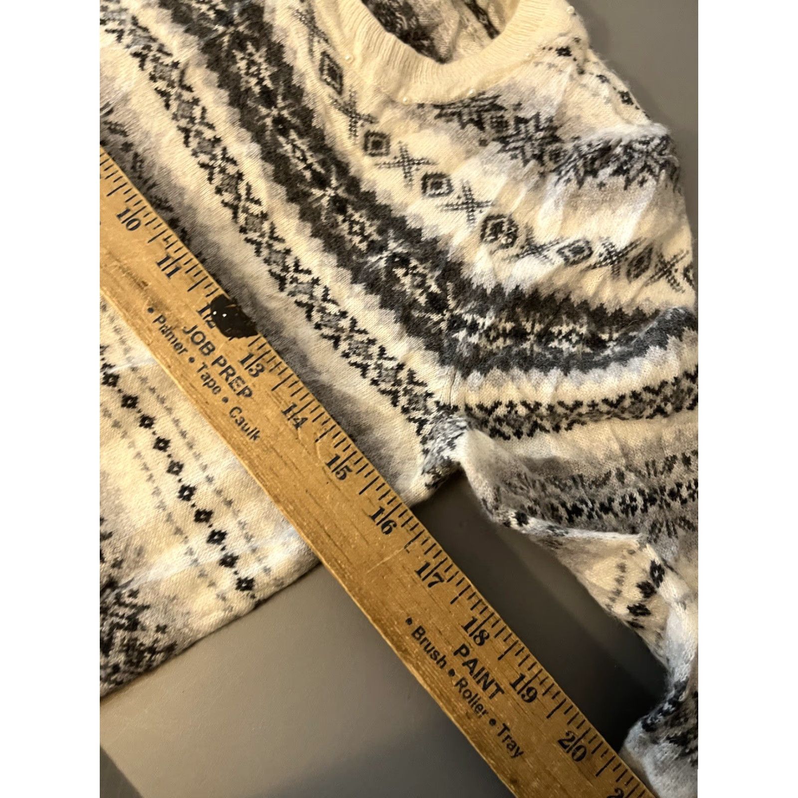 Talbots Talbots Sweater Womens XS Gray White Fair Isle Knit Pullover Long Sleeve Crew Neck Casual Vintage: No (adjust) Size XS / US 0-2 / IT 36-38 - 5 Thumbnail