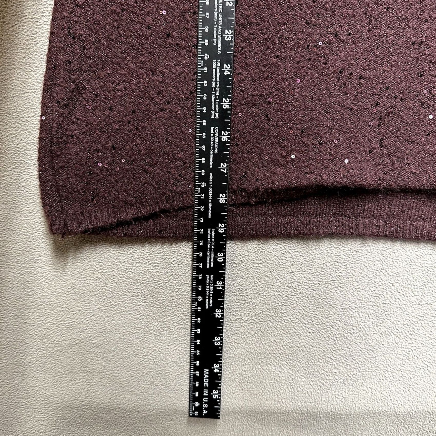 Apt. 9 Apt. 9 Sweater Womens Large Maroon Sequin Roll Neck Long Sleeve Knit EUC Size L / US 10 / IT 46 - 8 Thumbnail
