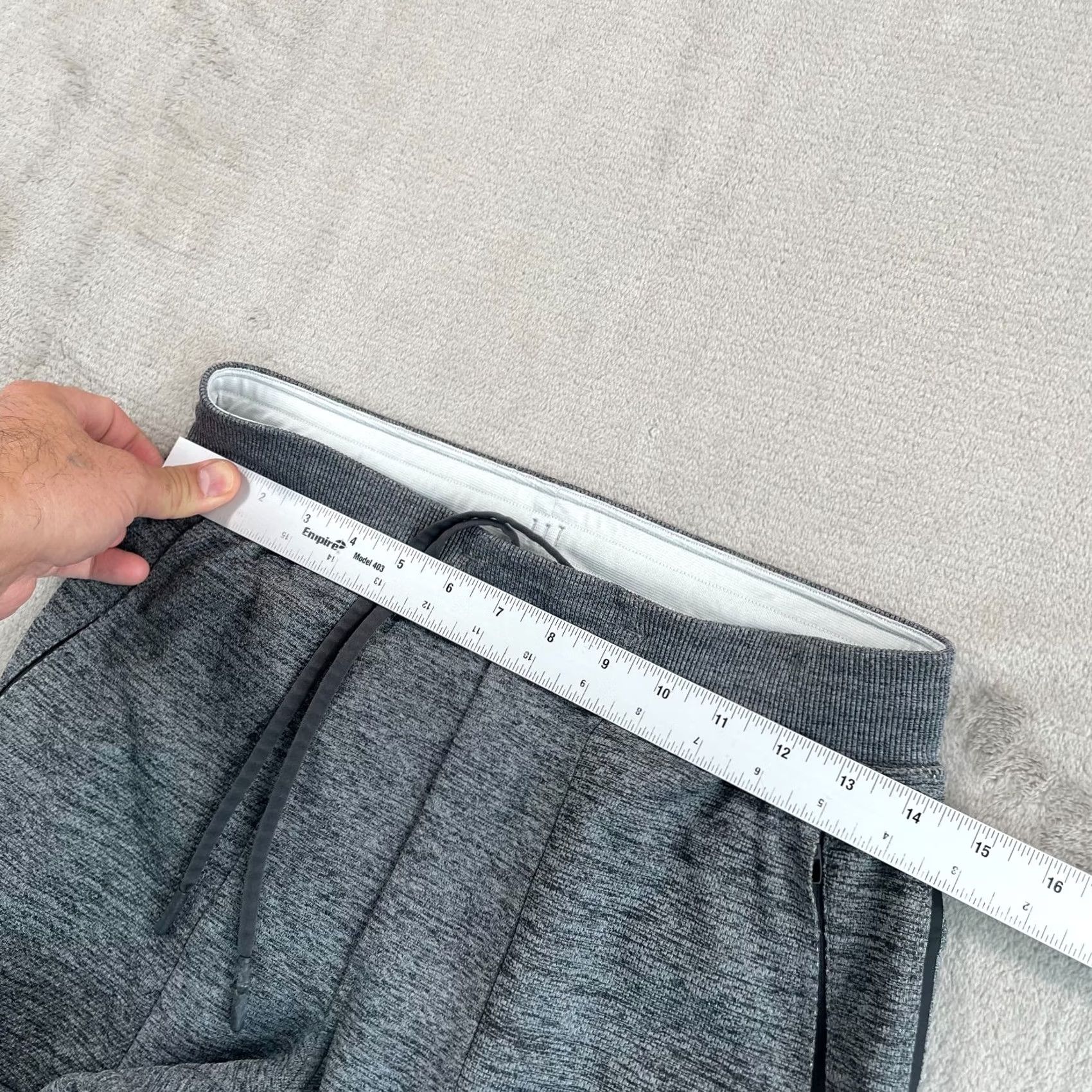 Lululemon Lululemon Textured Tech Pants Men Small Heather Black Grey Tapered Fit Jogger Gym Drawstring Pockets Zip Pocket Inseam 29 Inseam Athletic Modern Size US 29 - 7 Thumbnail