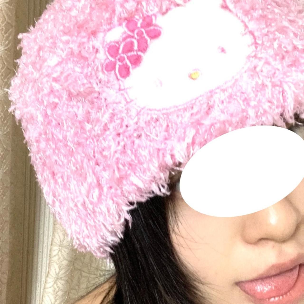 Japanese Brand Deadstock Hello Kitty No Cuff Pink Fluffy Beanie Hat OS Size ONE SIZE - 6 Thumbnail