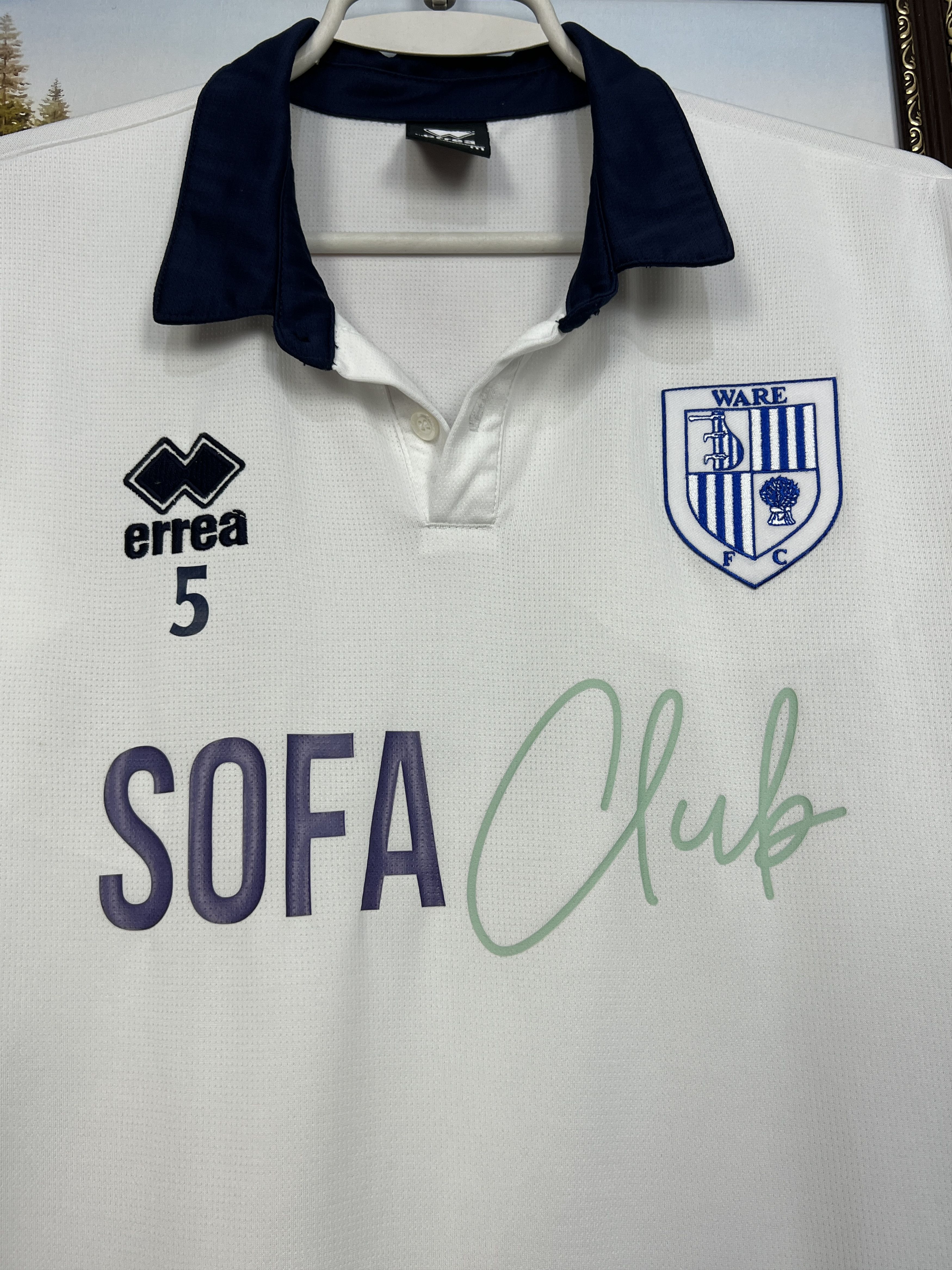 Errea Ware FC Football Shirt Errea Soccer White Jersey Mens Trikot Size US M / EU 48-50 / 2 - 3 Thumbnail