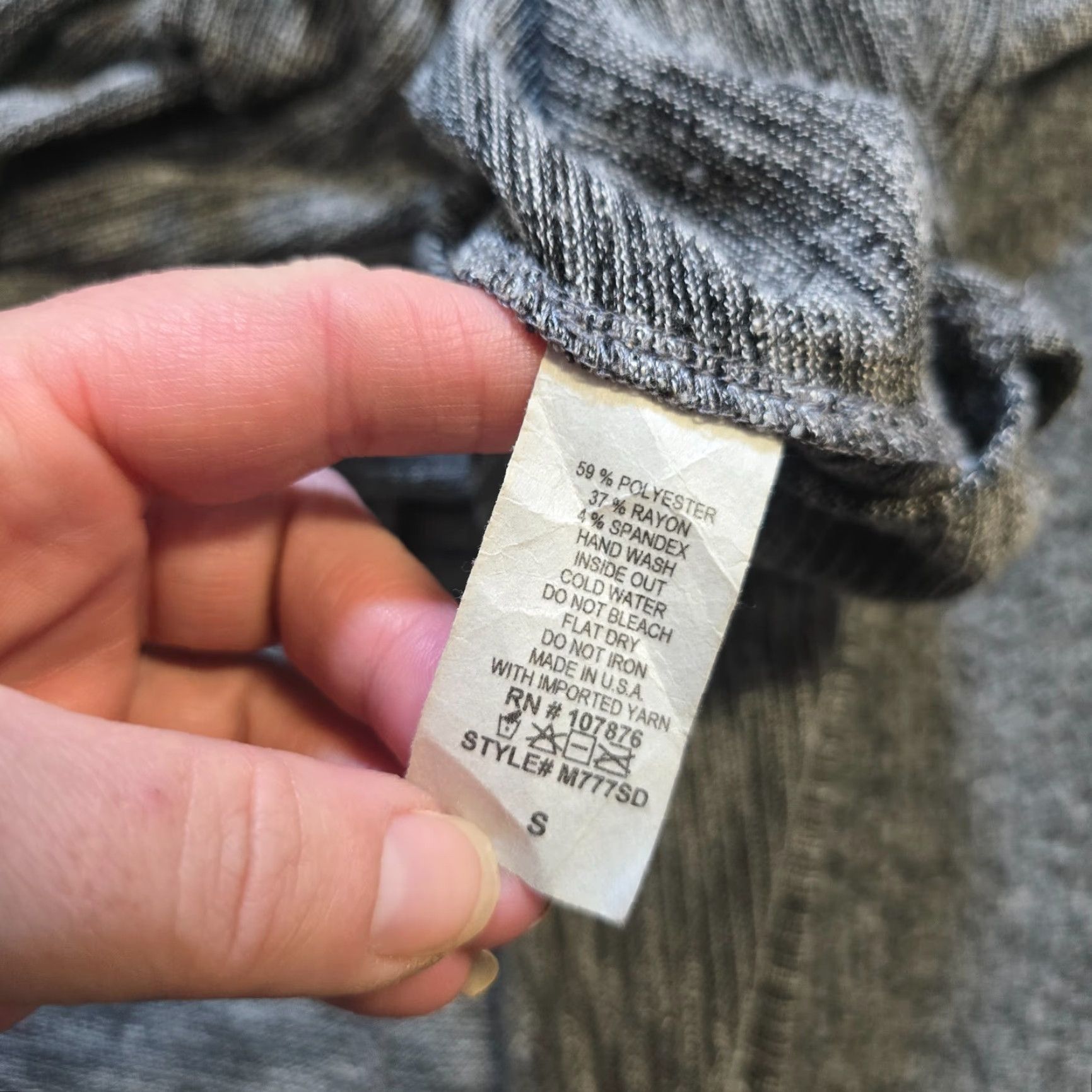 Vintage Comfy USA Top Womens Size small Gray Striped Tunic Long Sleeve Casual Blouse Add Velvet? Size S / US 4 / IT 40 - 7 Thumbnail