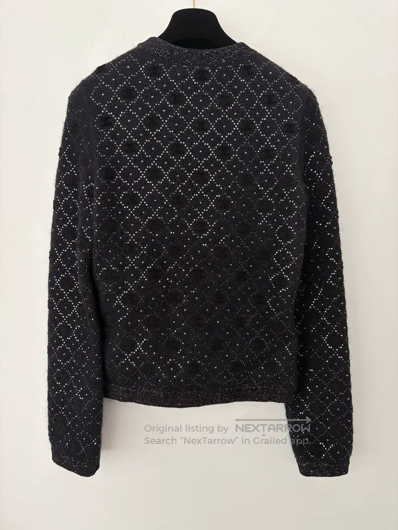 Chanel Chanel Embossed diamond check dark pattern logo cardigan c Size XS / US 0-2 / IT 36-38 - 2 Thumbnail