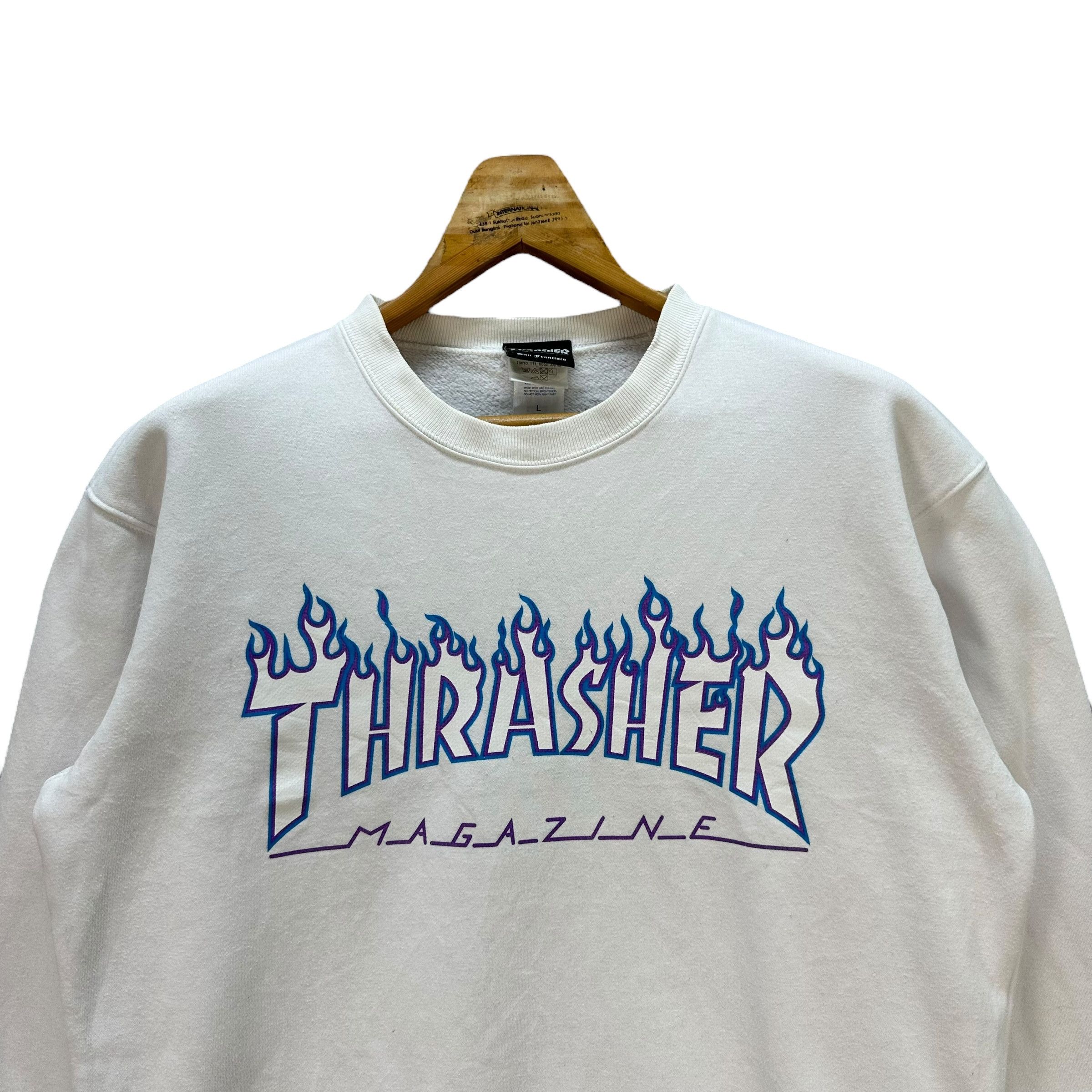 Thrasher Thrasher Magazine Big Logo White Sweatshirts #9141-62 Size US L / EU 52-54 / 3 - 2 Thumbnail