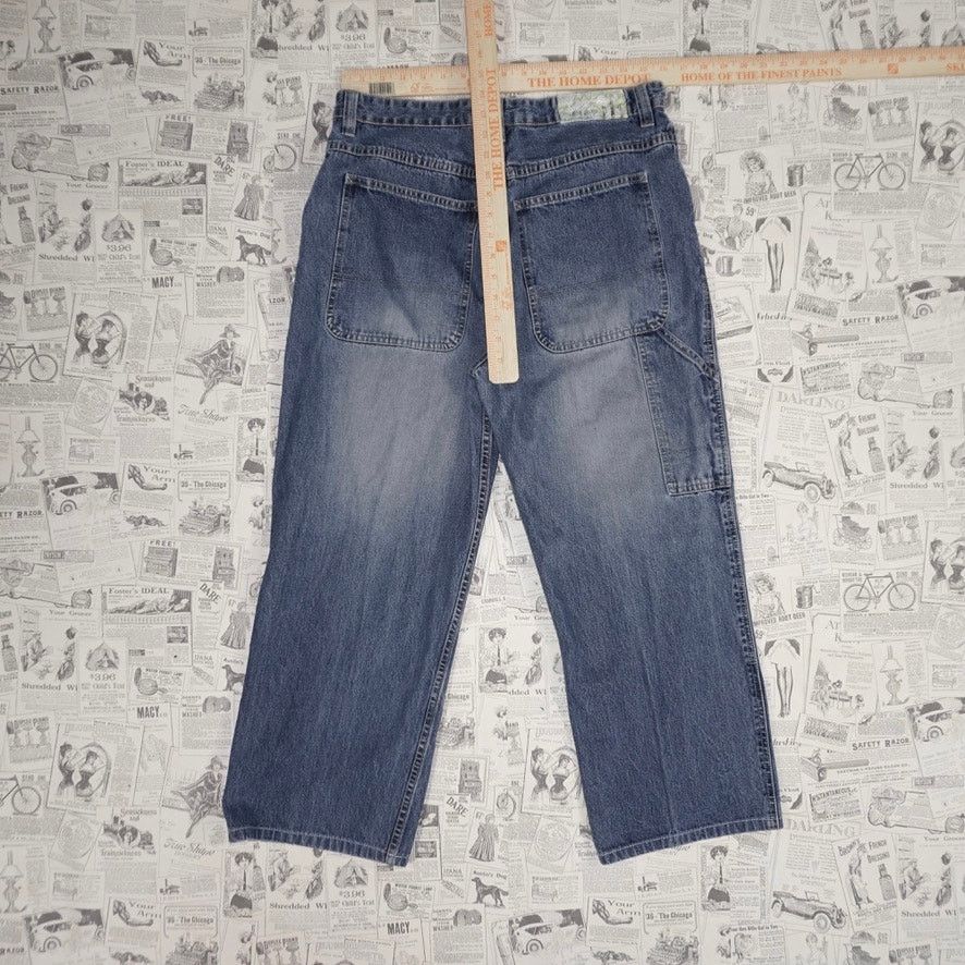 Vintage Vintage Y2K Raw edge denim carpenter 2000s baggy fade pants Size US 34 / EU 50 - 5 Thumbnail