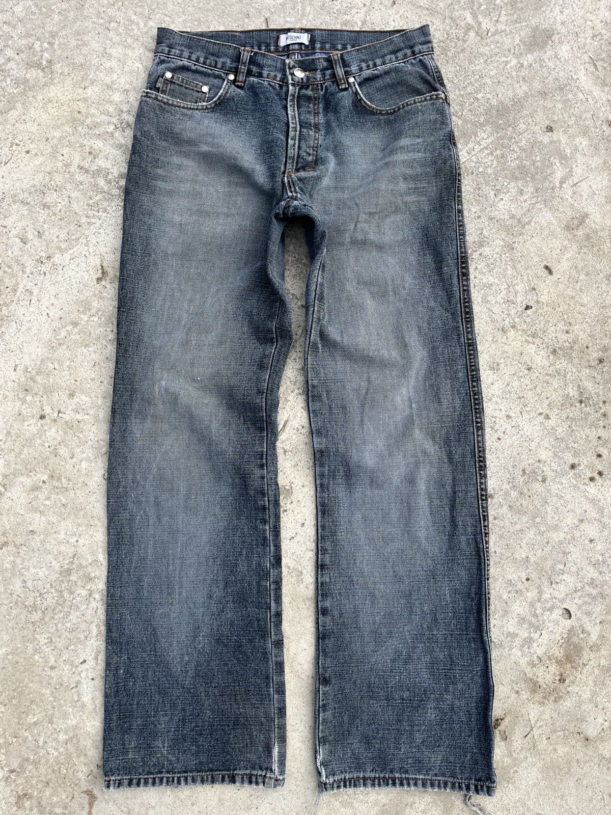 Japanese Brand × Moschino Moschino Vintage Big Logo Faded Distressed Denim Jeans Y2K Size US 30 / EU 46 - 5 Thumbnail