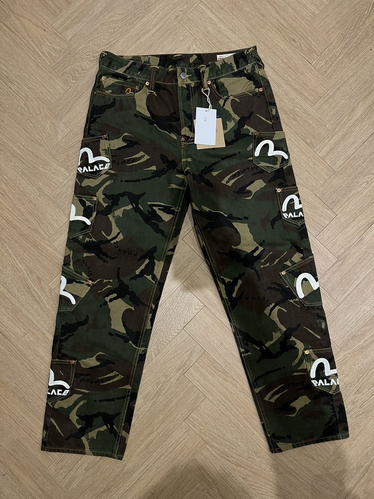 Evisu X Palace Camo multi pocket pants