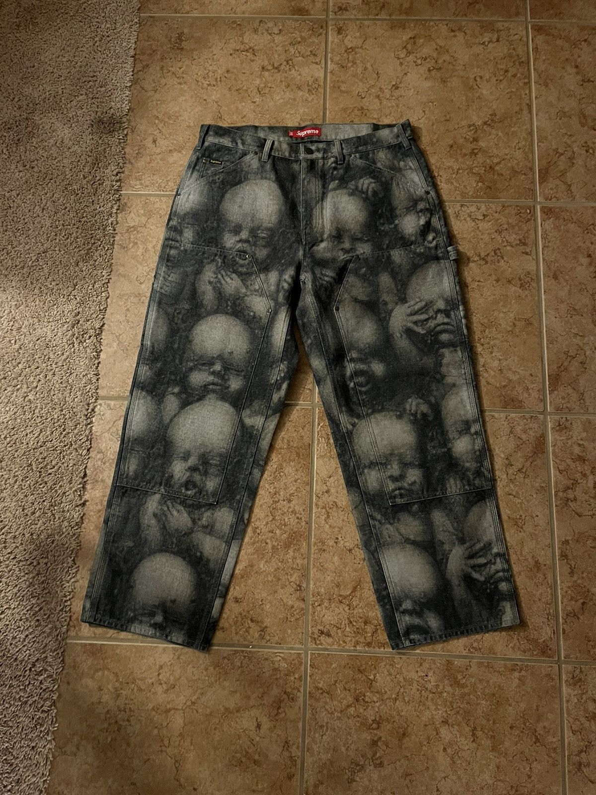 image of Fw23 Supreme Hr Giger Baby Double Knee Pants in Indigo, Men's (Size 36)