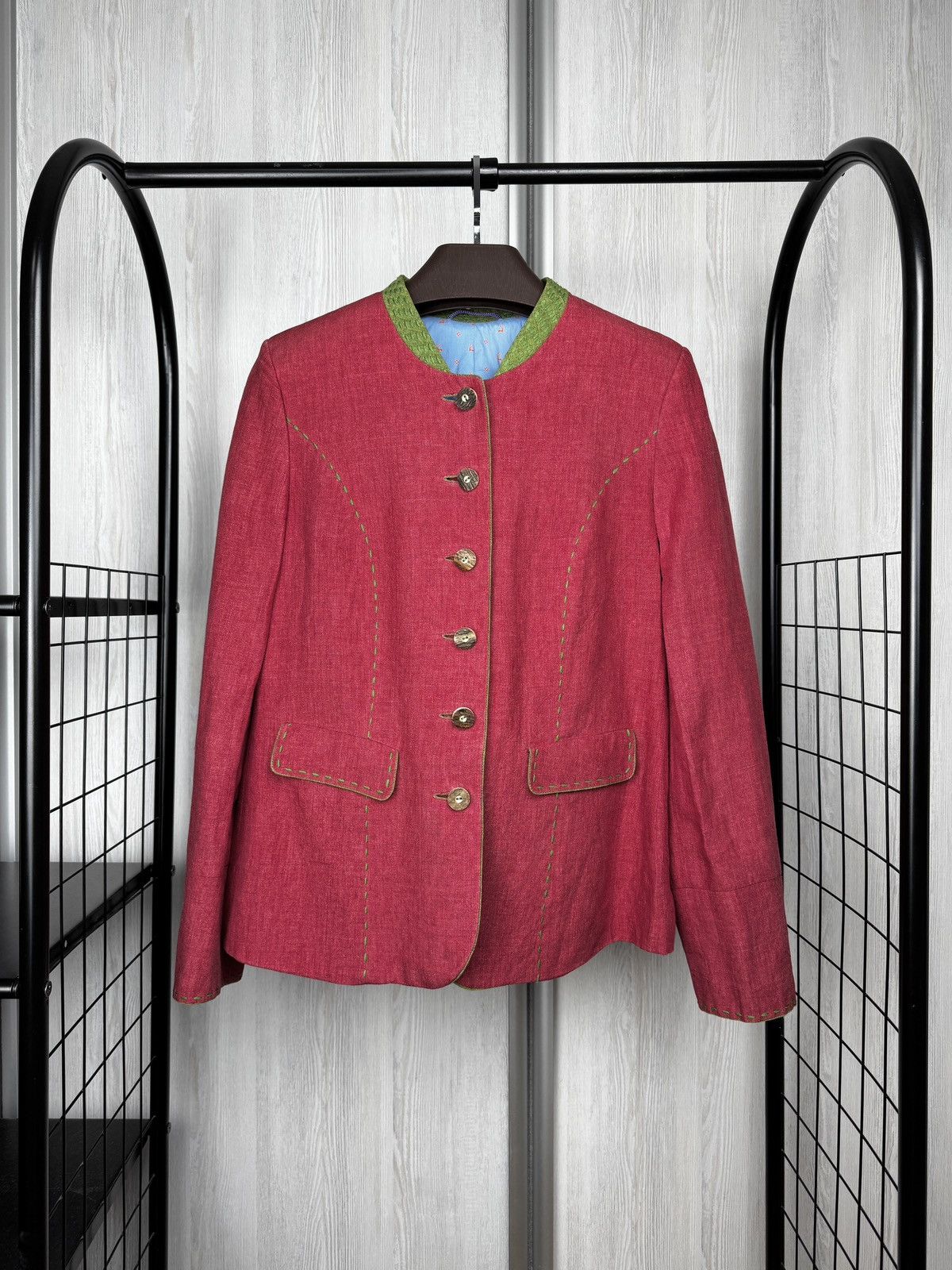 Other Habsburg Antoinette Red Linen Traditional blazer jacket 42 Size L / US 10 / IT 46 - 1 Thumbnail