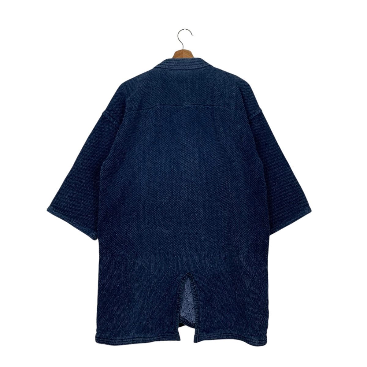 Japanese Brand Indigo Blue Sashiko Thickweave Hantan Kimono #2942-C133 Size US L / EU 52-54 / 3 - 14 Thumbnail