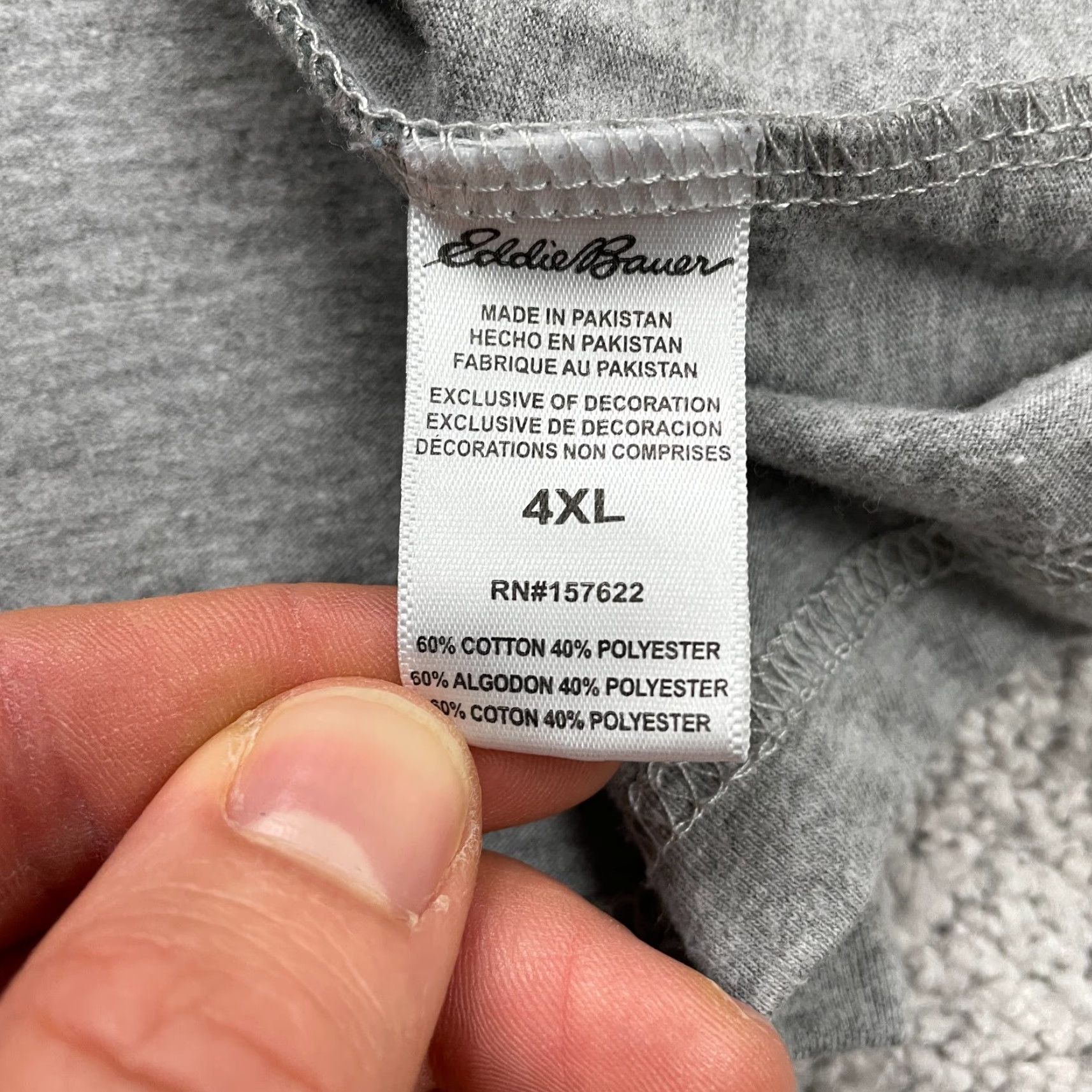 Eddie Bauer Eddie Bauer T-Shirt Mens 4XL Gray Solid Crew Neck Short Sleeve Casual Tee Size US XXL / EU 58 / 5 - 6 Thumbnail