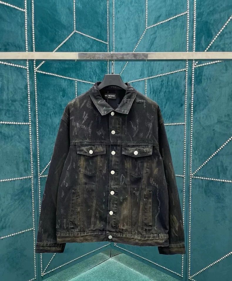 Balenciaga Balenciaga Mud dyed denim jacket Size US S / EU 44-46 / 1 - 1 Thumbnail