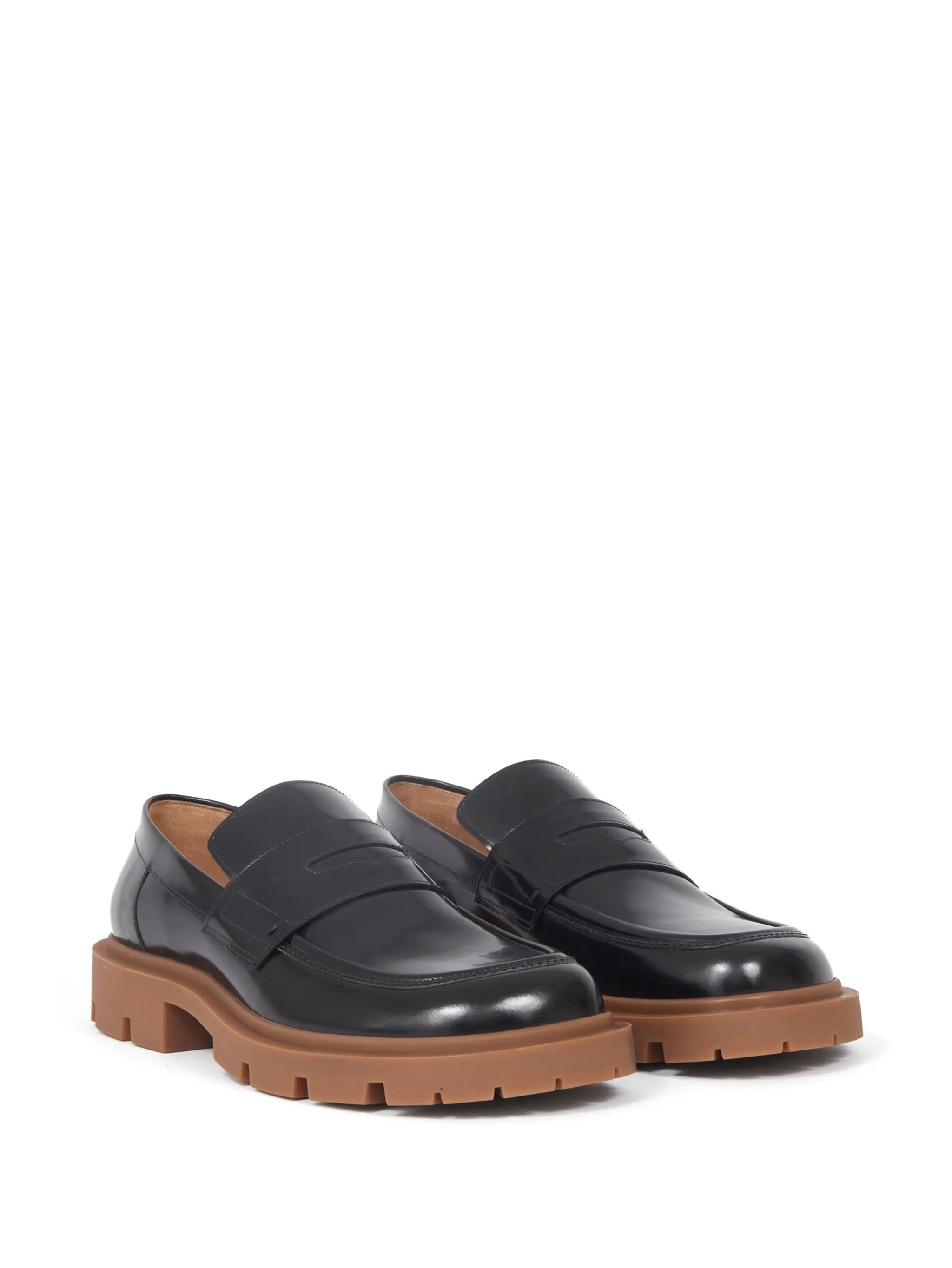 Maison Margiela o1w1db10425 Ivy Leather Loafers in Black/Orzo Size US 7 / EU 40 - 2 Thumbnail