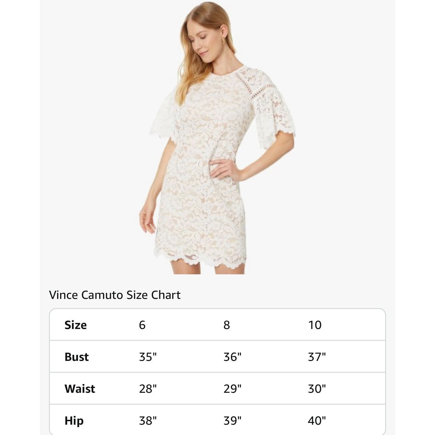 Vince Camuto NWT!! Vince Camuto Women's White Lace Shift Dress 8 Size M / US 6-8 / IT 42-44 - 4 Thumbnail