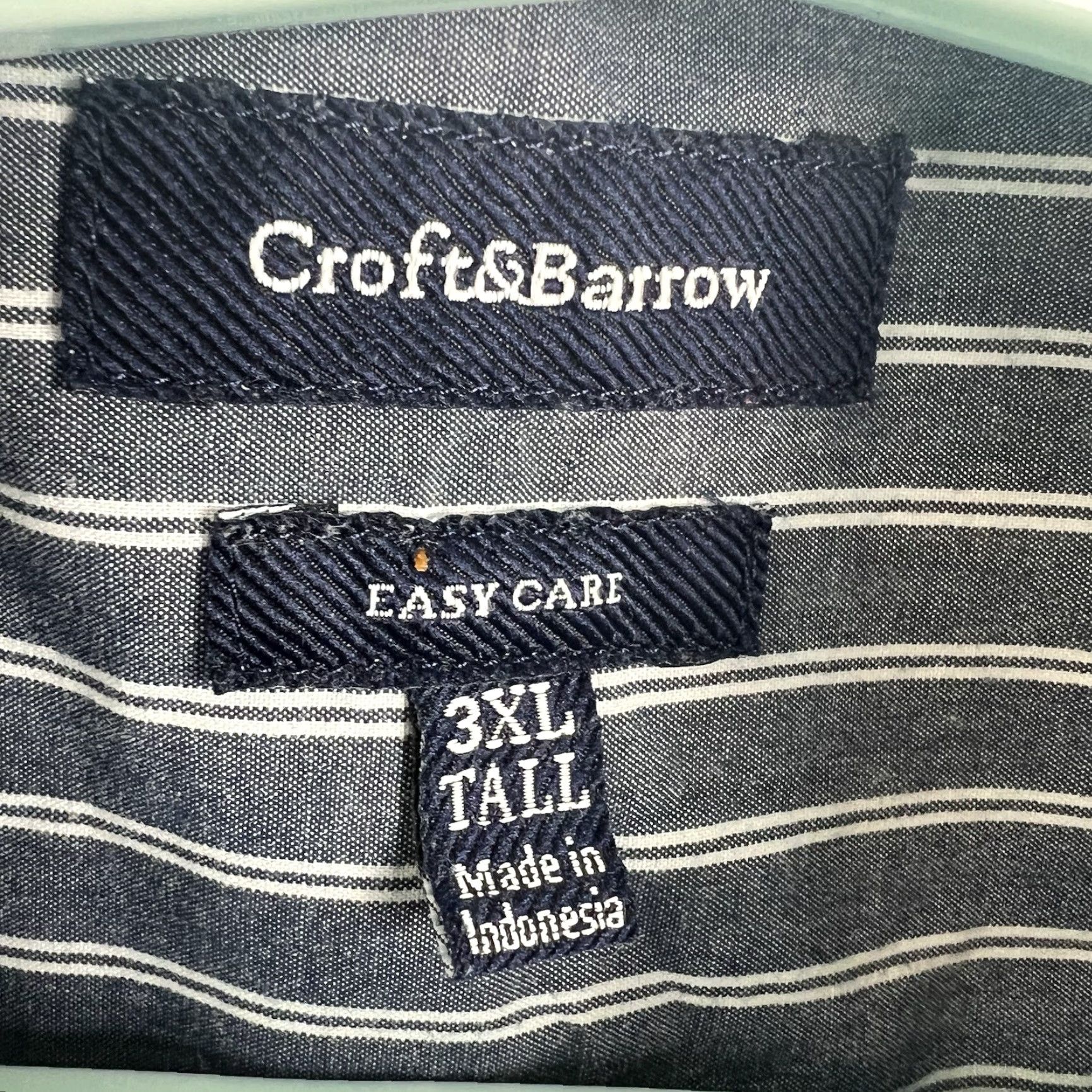 Croft & Barrow Croft & Barrow Striped Long Sleeve Button-Down Shirt Mens 3XLT Gray Size US XXL / EU 58 / 5 - 4 Thumbnail