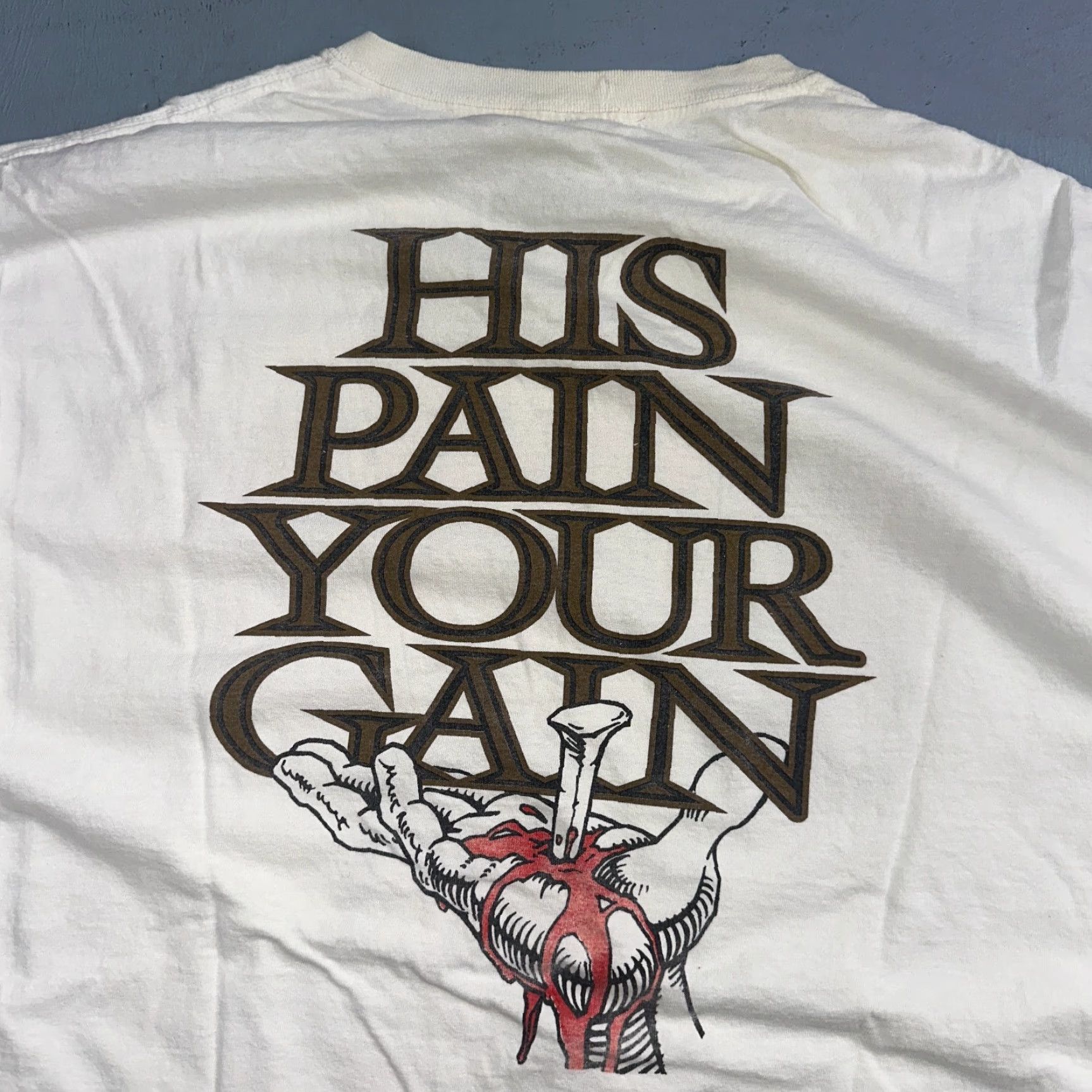 Vintage VINTAGE 90s Jesus Graphic T-Shirt Men 2XL White Crew Neck Short Sleeve Gospel Rap Band Size US XXL / EU 58 / 5 - 7 Thumbnail