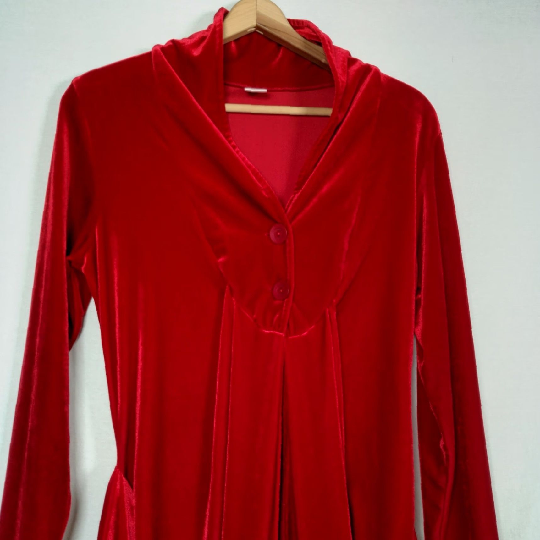 Velour Vintage Magdalena Velour Duster Shirt Y2K Red Whimsigoth Renaissance Vampire Size S / US 4 / IT 40 - 7 Thumbnail