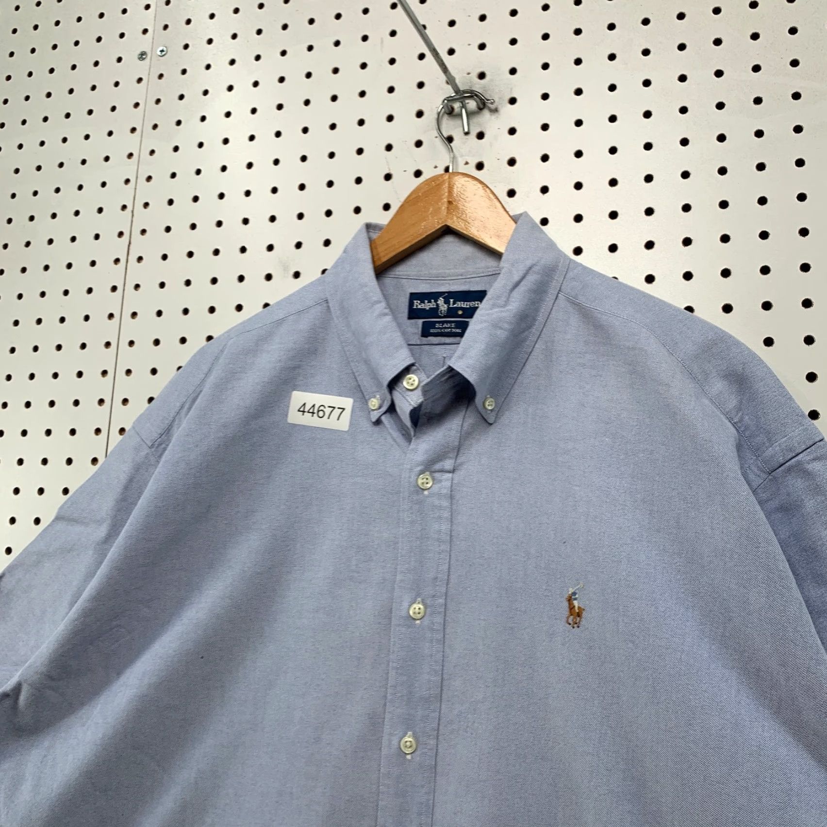 Ralph Lauren VINTAGE Ralph Lauren Button-Up Shirt Mens XL Blue Blake Short Sleeve Pony Work Size US XL / EU 56 / 4 - 5 Thumbnail