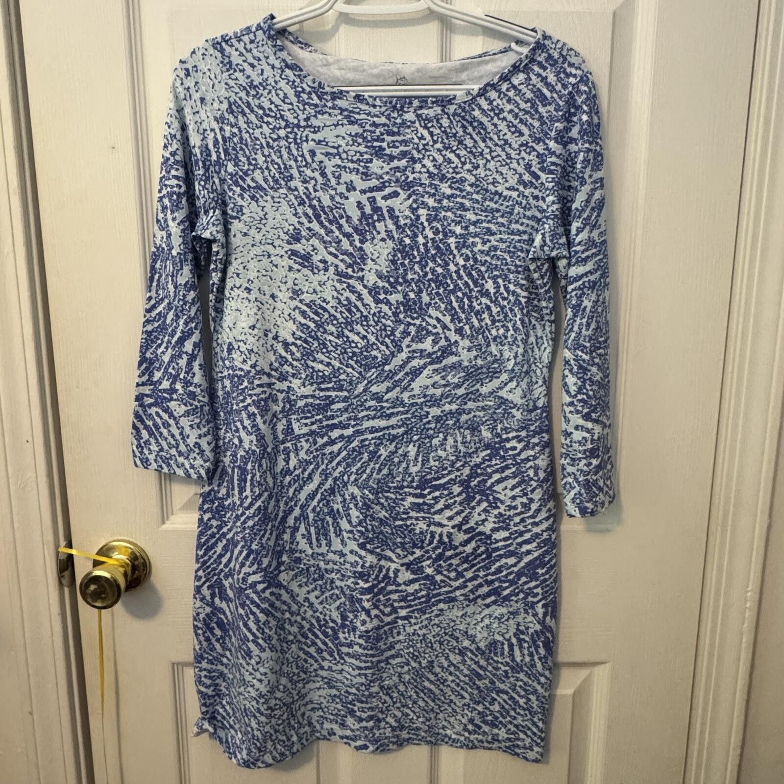 Southern Tide Southern Tide XS Blue Patterned Long Sleeve Dress Size XS / US 0-2 / IT 36-38 - 1 Thumbnail