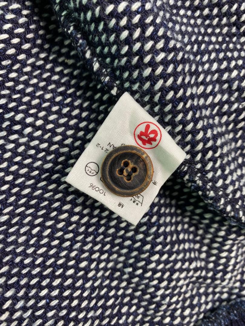 Japanese Brand 90s KRM kyoto japan indigo blue cardigan jacket Size US M / EU 48-50 / 2 - 7 Thumbnail