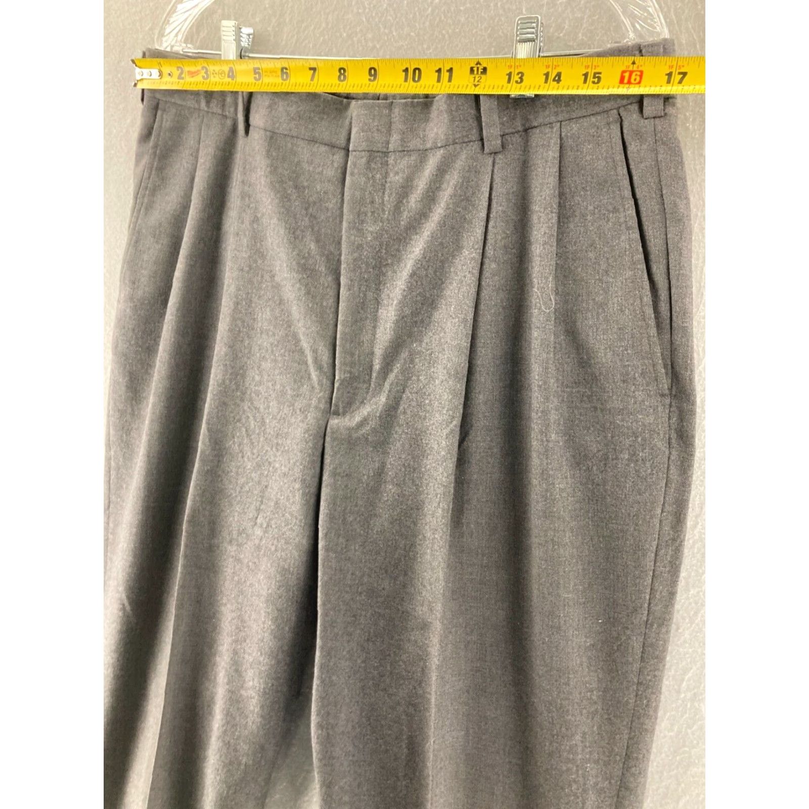 Hart Schaffner Marx VINTAGE Hart Schaffner Marx Classic Suit Pants Mens 36 Gray 100% Wool Flat Front 80s 90s Size 36R - 2 Thumbnail
