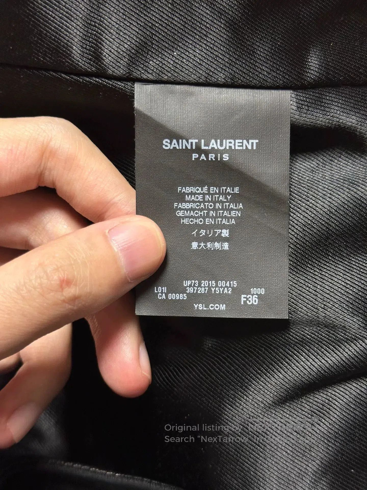 Saint Laurent Paris classic black leather biker jacket for women. Size S / US 4 / IT 40 - 7 Thumbnail