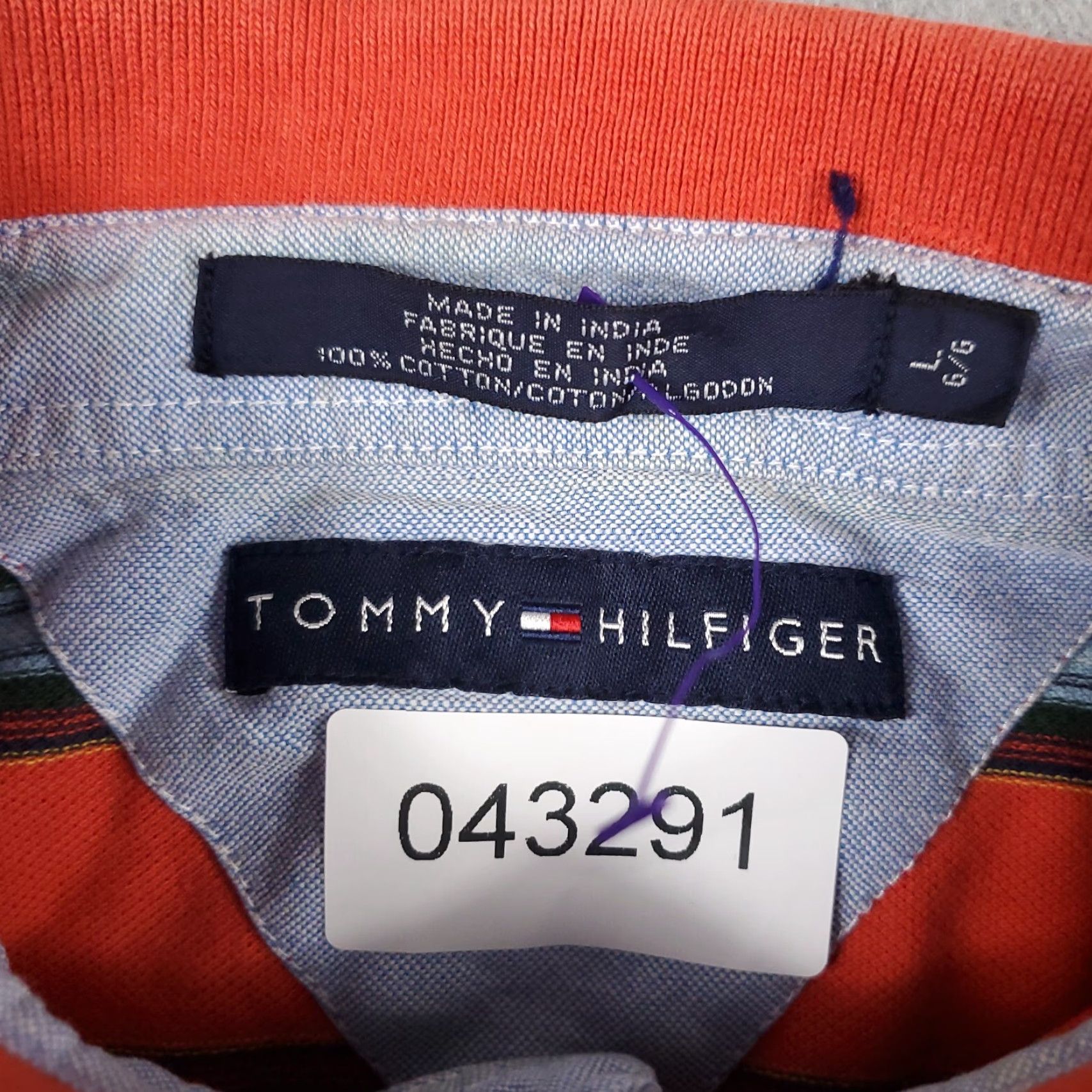 Tommy Hilfiger Tommy Hilfiger Polo Shirt Mens Large Red/Orange Striped Short Sleeve Polo Shirt Casual Shirt Size US L / EU 52-54 / 3 - 6 Thumbnail