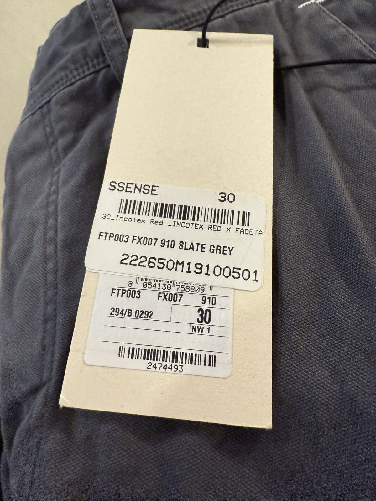 Facetasm × Incotex Gray Distressed Effect Pants Size US 30 / EU 46 - 14 Thumbnail