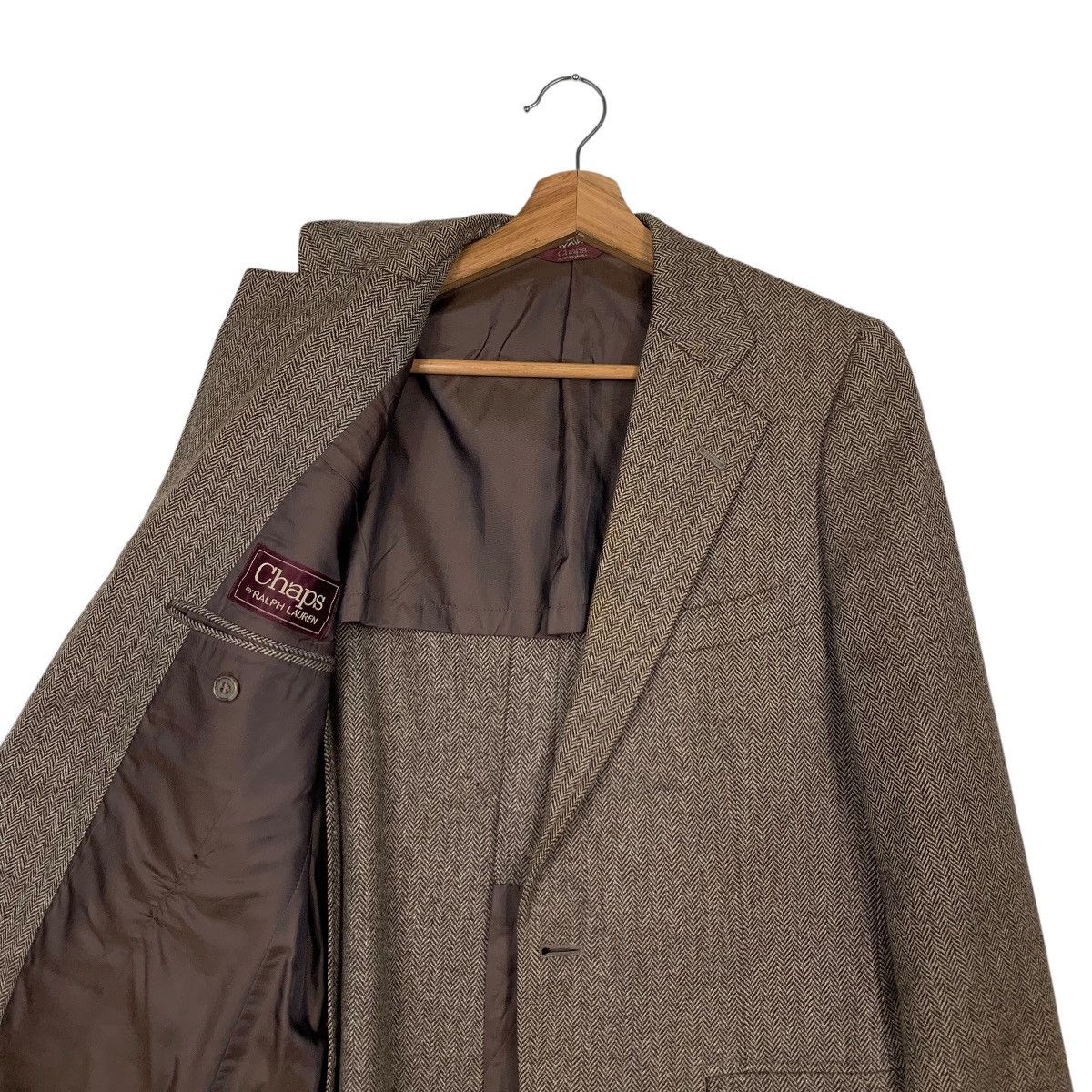 Chaps Ralph Lauren 90’s CHAPS RALPH LAUREN Herringbone Wool Blazers #2105-C92 Size US M / EU 48-50 / 2 - 8 Thumbnail