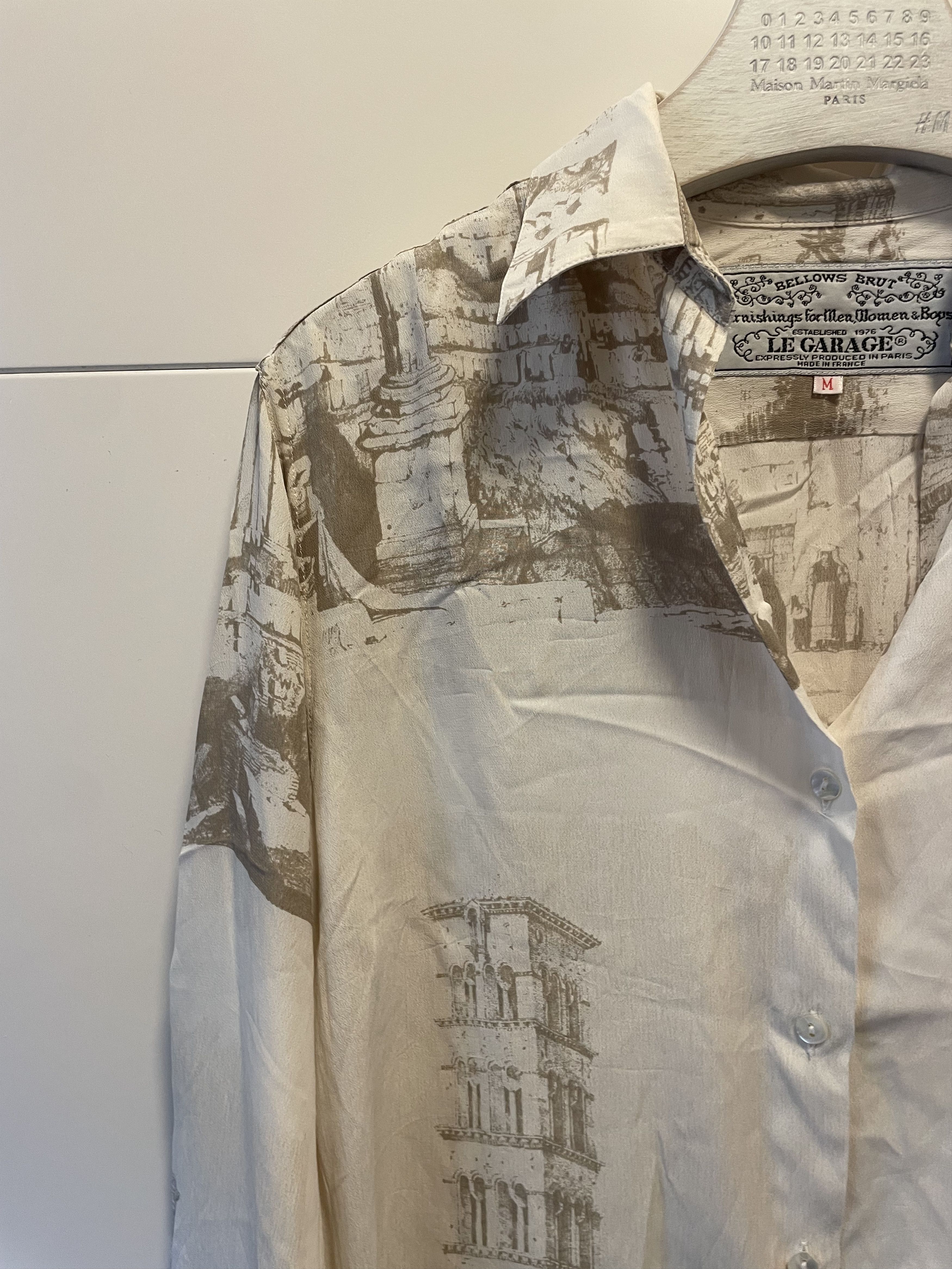 Garage camisa de viscosa con fino estampado beige Size M / US 6-8 / IT 42-44 - 2 Thumbnail
