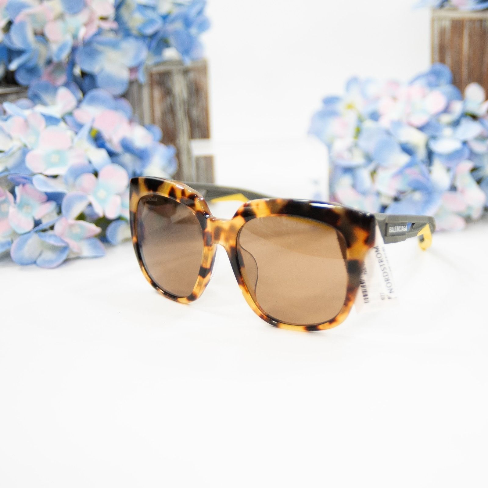 Balenciaga Balenciaga BB00255SA Havana Brown Tortoise Logo Acrylic Sung Size ONE SIZE - 17 Thumbnail