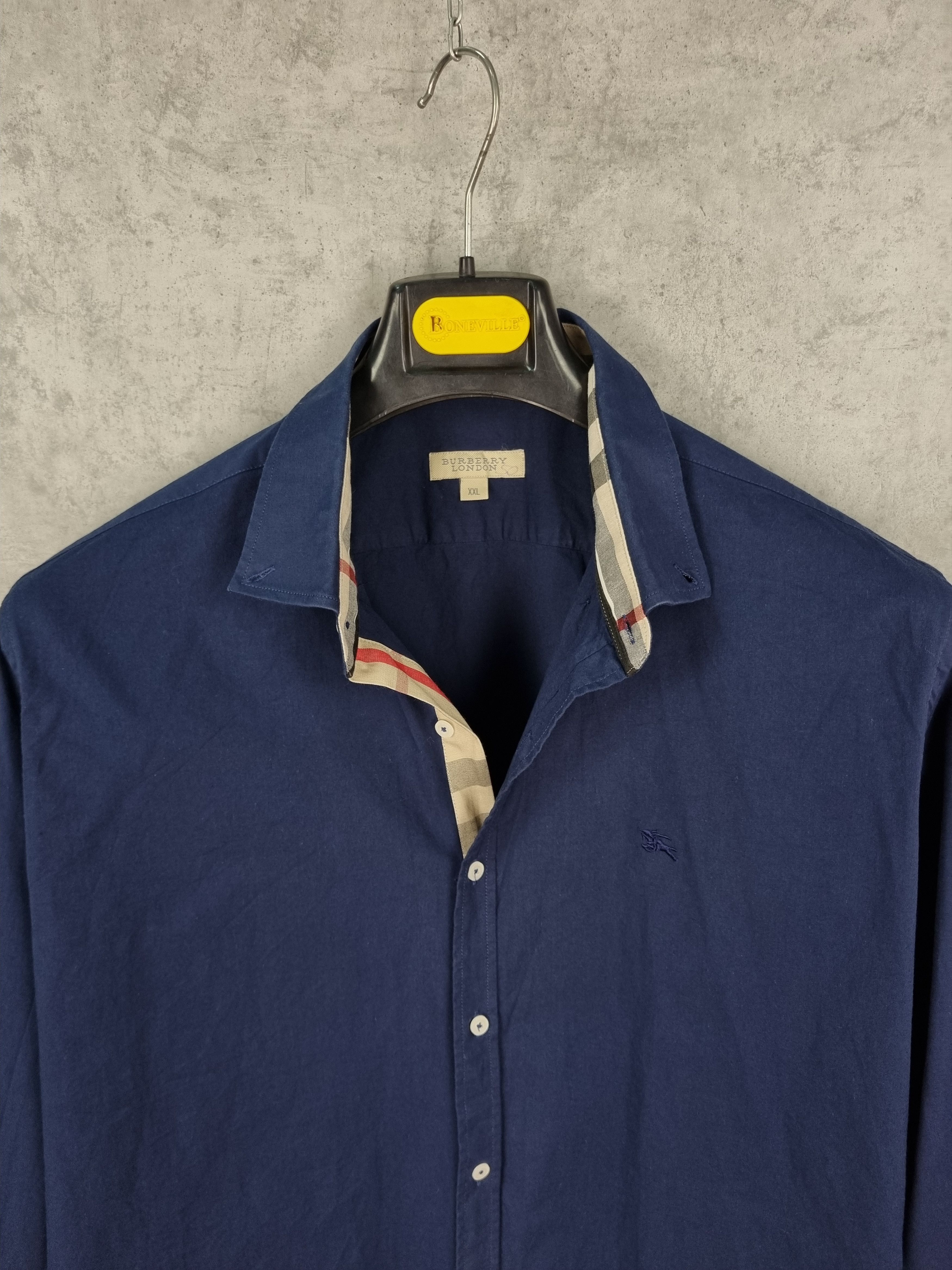 Burberry × Burberry Prorsum Burberry Navy Cotton Longsleeve Shirt Nova Check Size US L / EU 52-54 / 3 - 10 Thumbnail