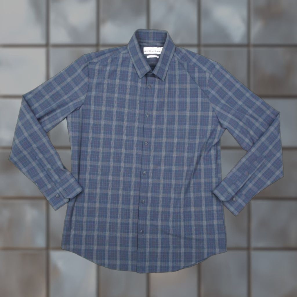 Mizzen+Main Mizzen+Main Shirt Mens Large Trim Fit Blue Check Leeward Stretch Performance Button-Up Size US L / EU 52-54 / 3 - 1 Thumbnail