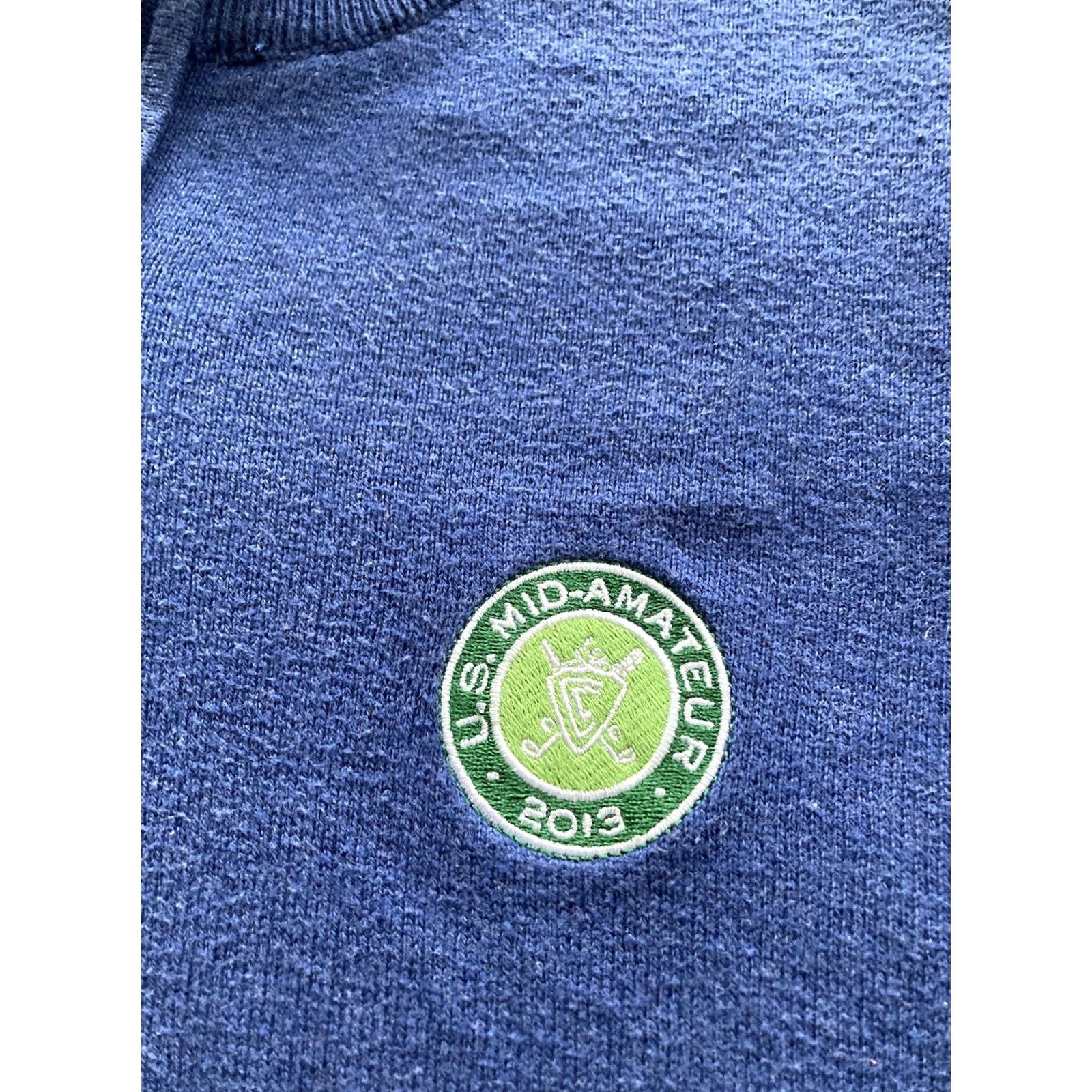 Peter Millar Peter Millar Golf Mens 1/4 Zip Sweater Vest XL Blue Cashmere Cotton Blend Size US XL / EU 56 / 4 - 3 Thumbnail
