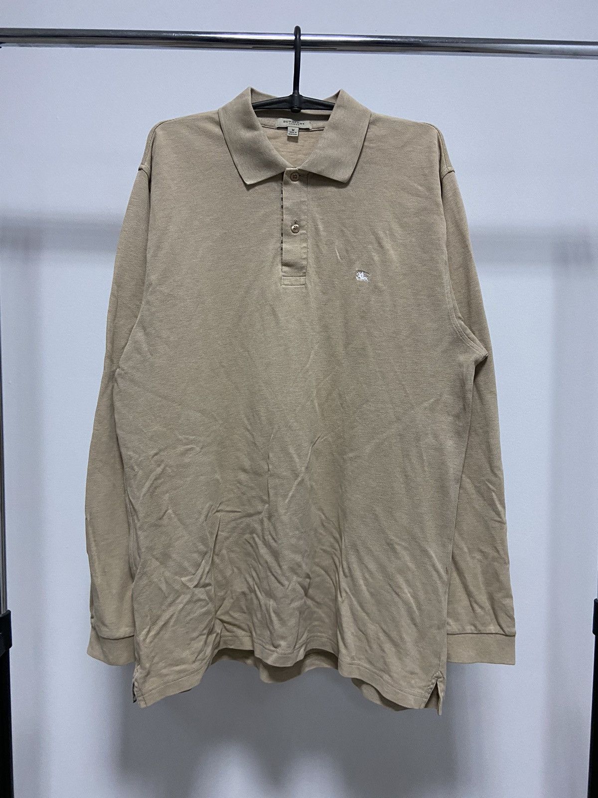 Burberry × Vintage Burberry polo Longsleeve small Logo Vintage 90s Size US M / EU 48-50 / 2 - 1 Thumbnail