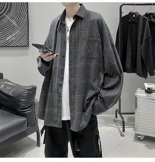 Japanese Brand Rumiko x Junna Gray Vintage Loose Plaid Shirt Size US M / EU 48-50 / 2 - 5 Thumbnail