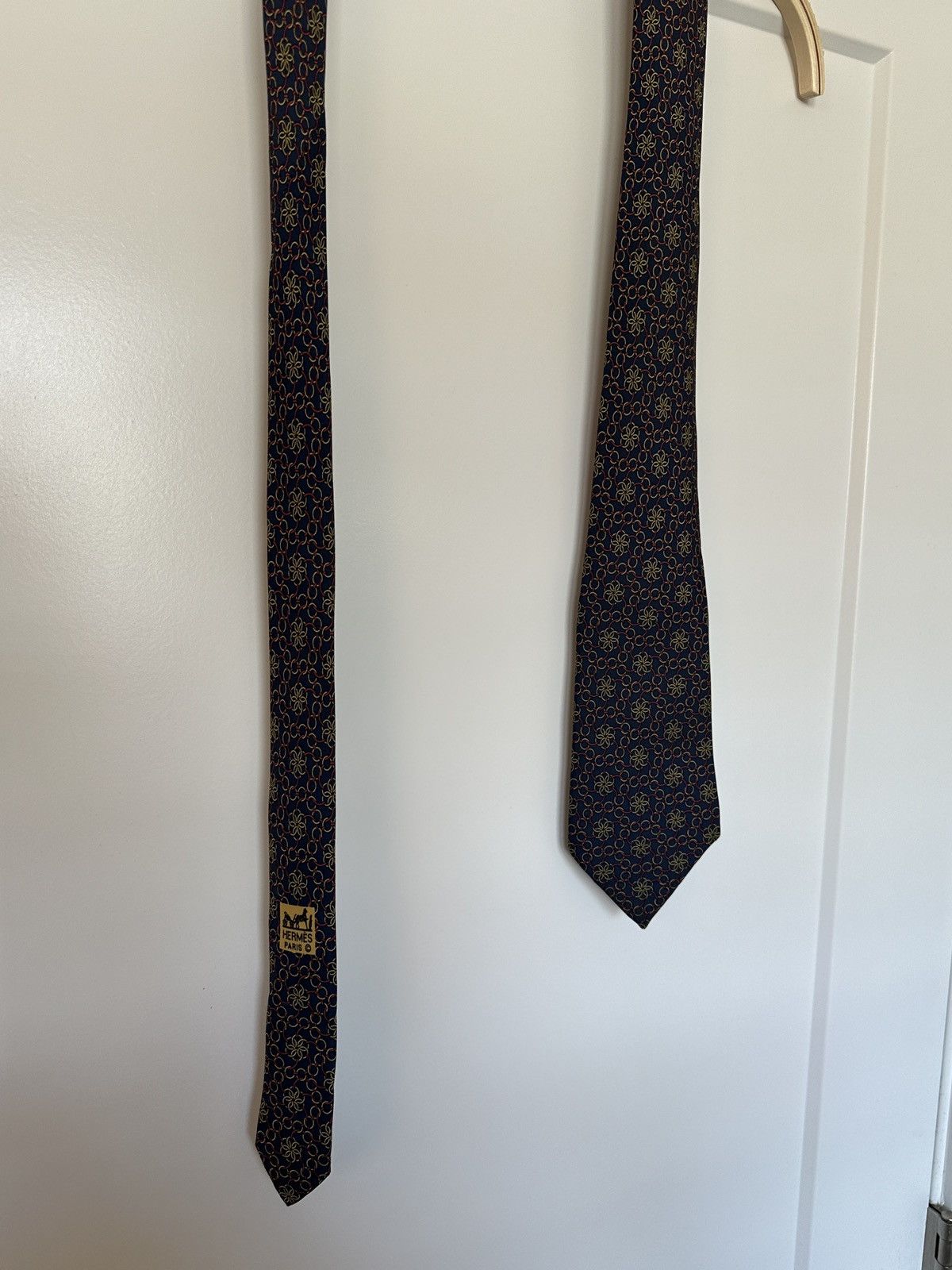 Hermes Hermes navy blue silk tie vintage Size ONE SIZE - 3 Thumbnail