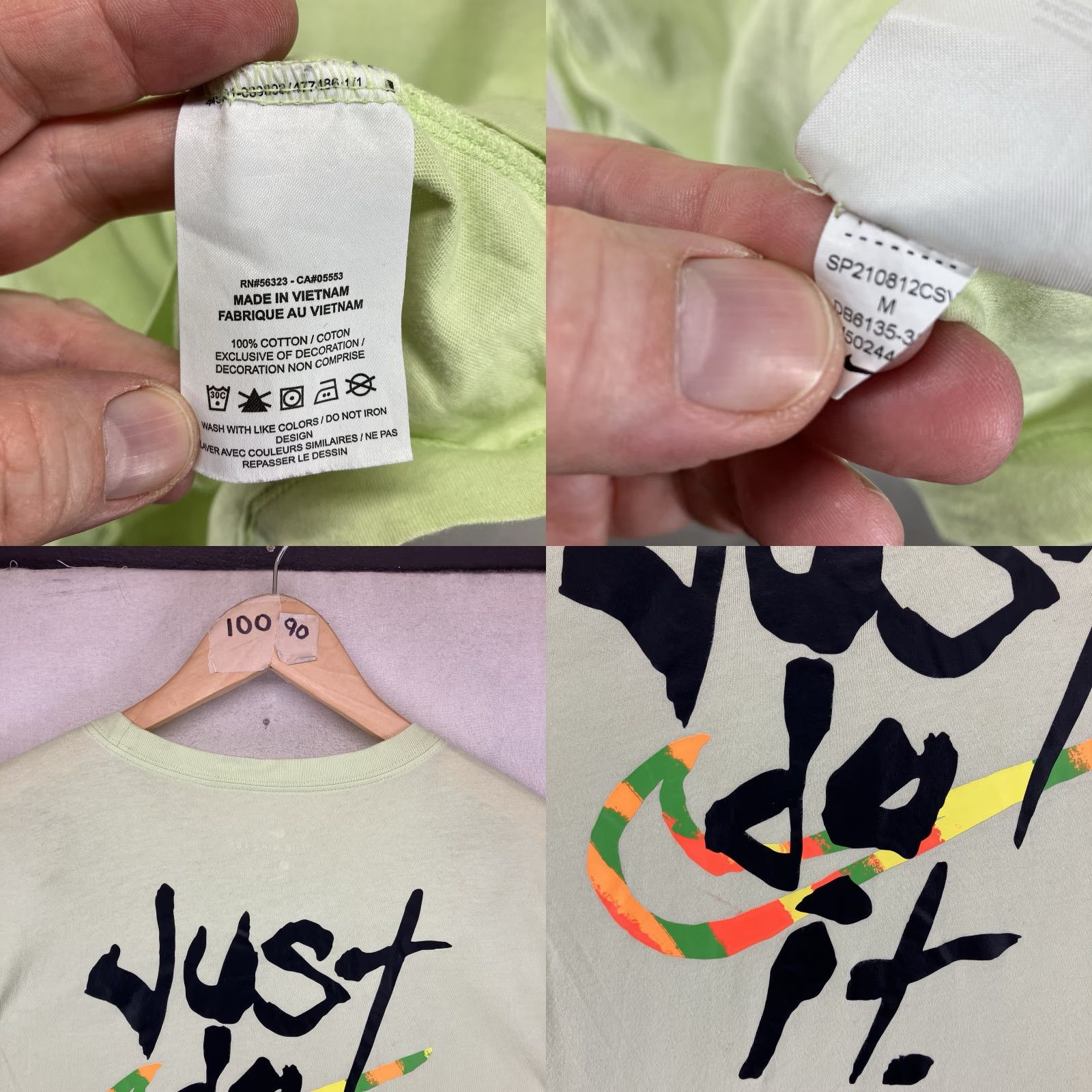 Nike Nike Shirt Mens Medium Light Green Just Do It Graphic Tee Crewneck Short Sleeve Size US M / EU 48-50 / 2 - 8 Thumbnail