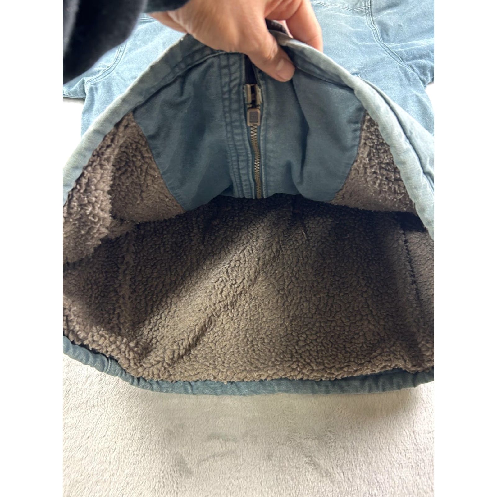 Vintage VINTAGE L.L.Bean Jacket Womens Large Blue Green Sherpa Lined Barn Coat 90s Parka Mid-Length Size L / US 10 / IT 46 - 6 Thumbnail
