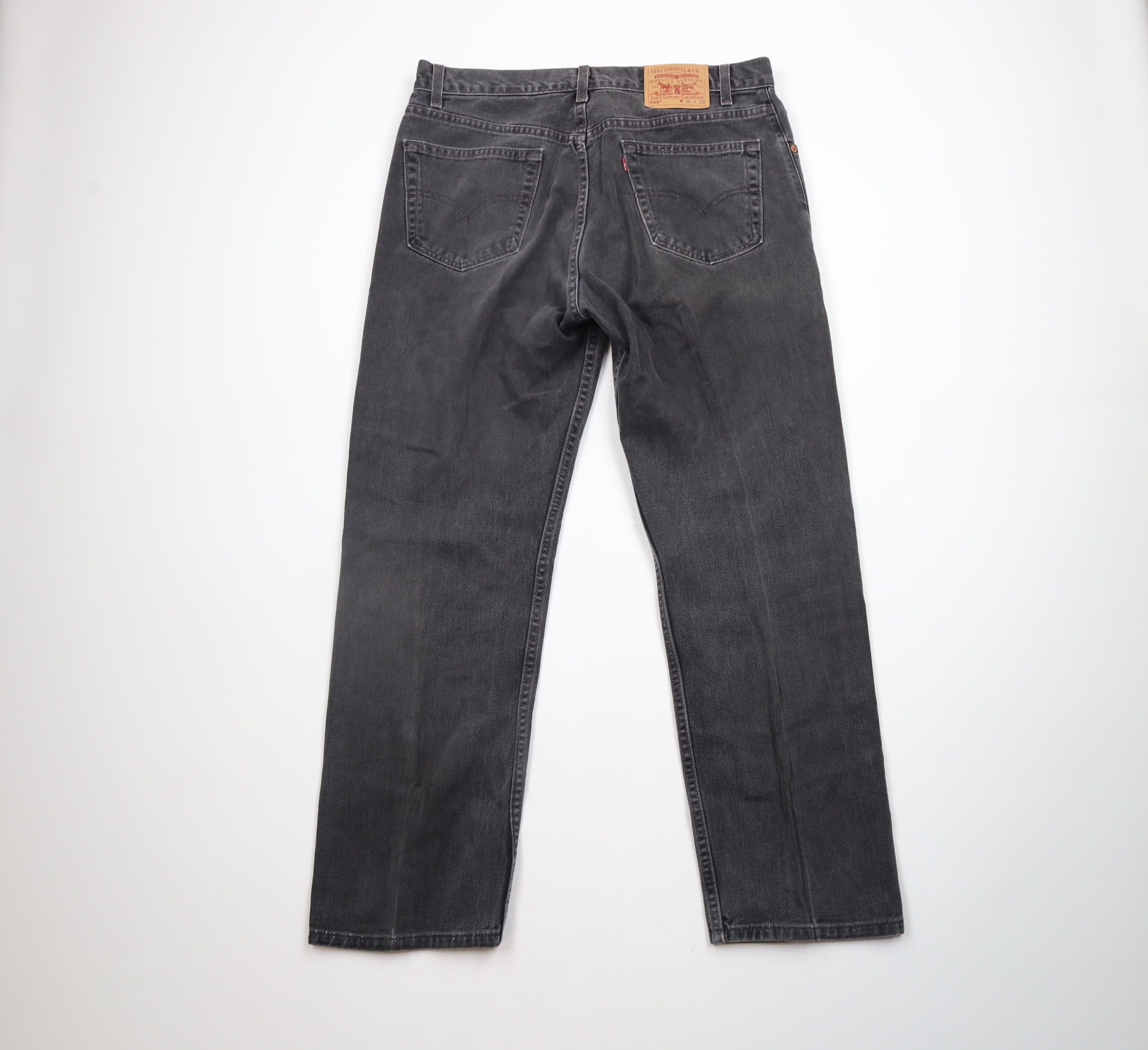 Levi's × Vintage Vintage Y2K 2001 Levis 505 Fit Straight Leg Jeans Black USA Size US 36 / EU 52 - 8 Thumbnail