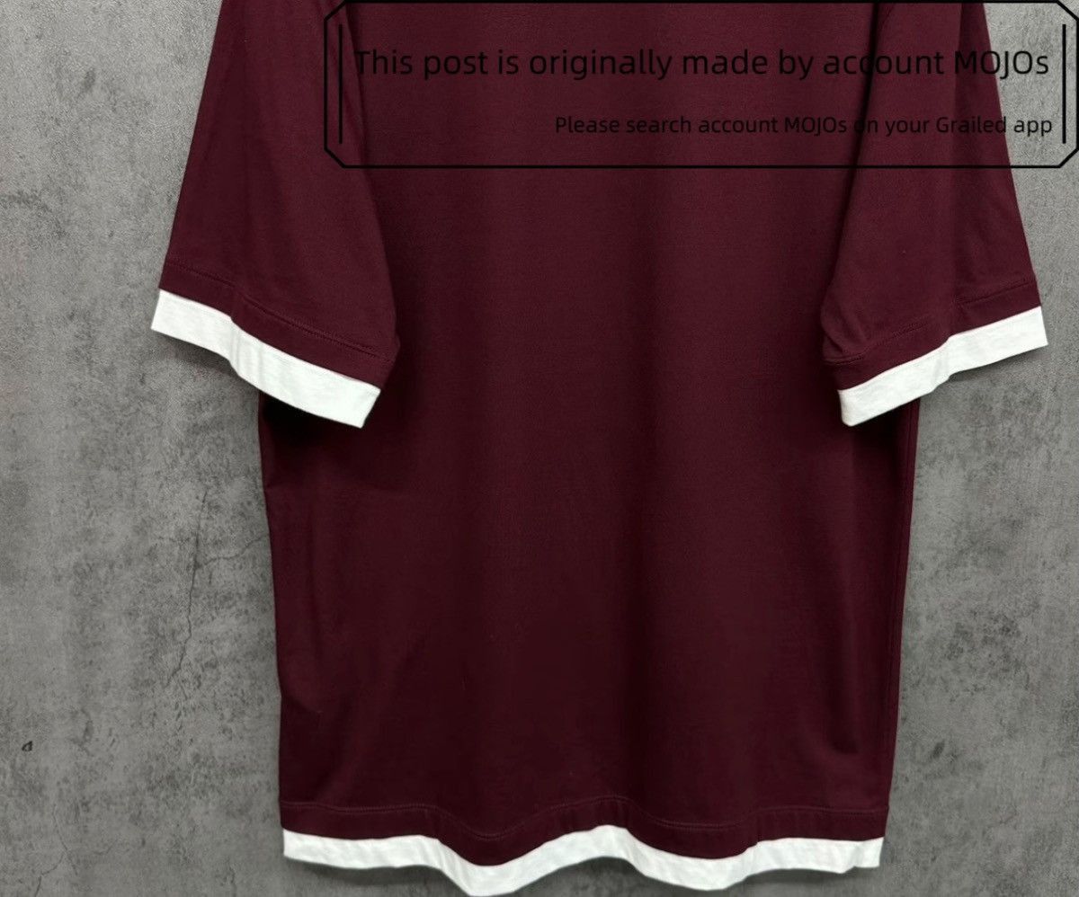 Prada Sz L Prada Wine Red Double Layers Tee mojos1859 Size US L / EU 52-54 / 3 - 3 Thumbnail