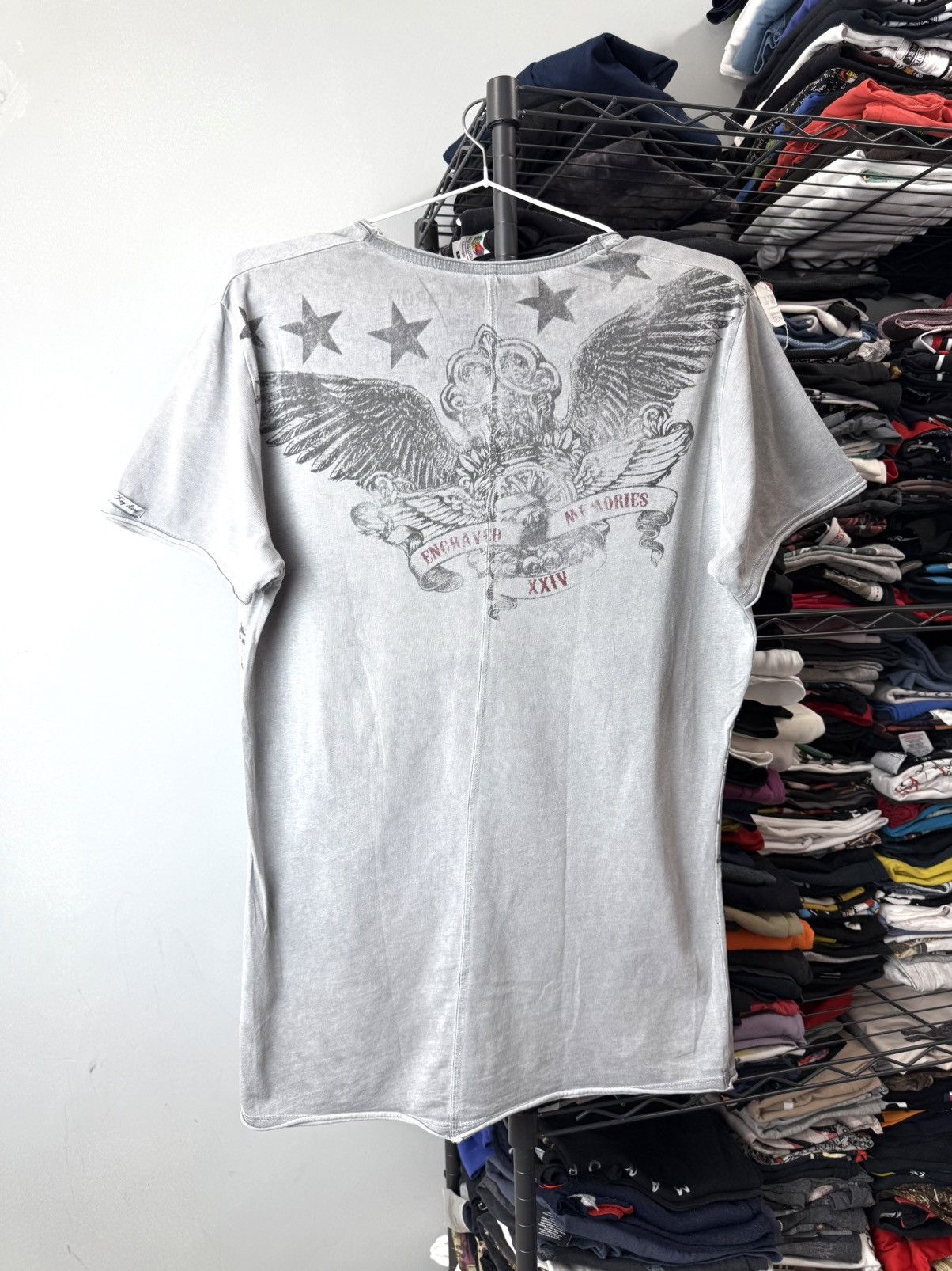 20471120 Vintage Y2K Old Memories Punk T Shirt Full Print Ed Hardy Size US M / EU 48-50 / 2 - 2 Thumbnail