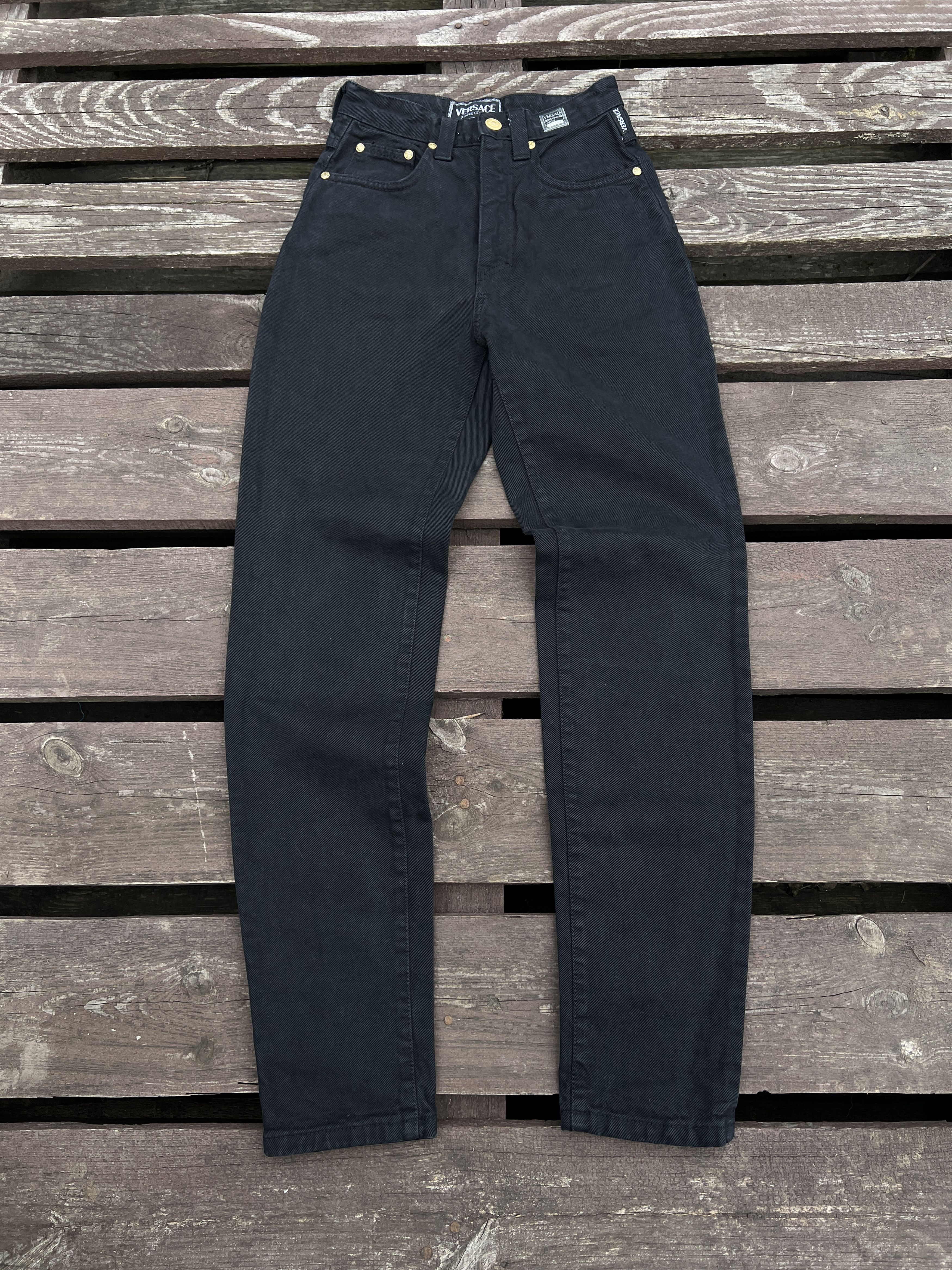 Versace Versace Jeans Couture 90s Vintage Denim Black Jeans Size 24" / US 00 / IT 34 - 2 Thumbnail