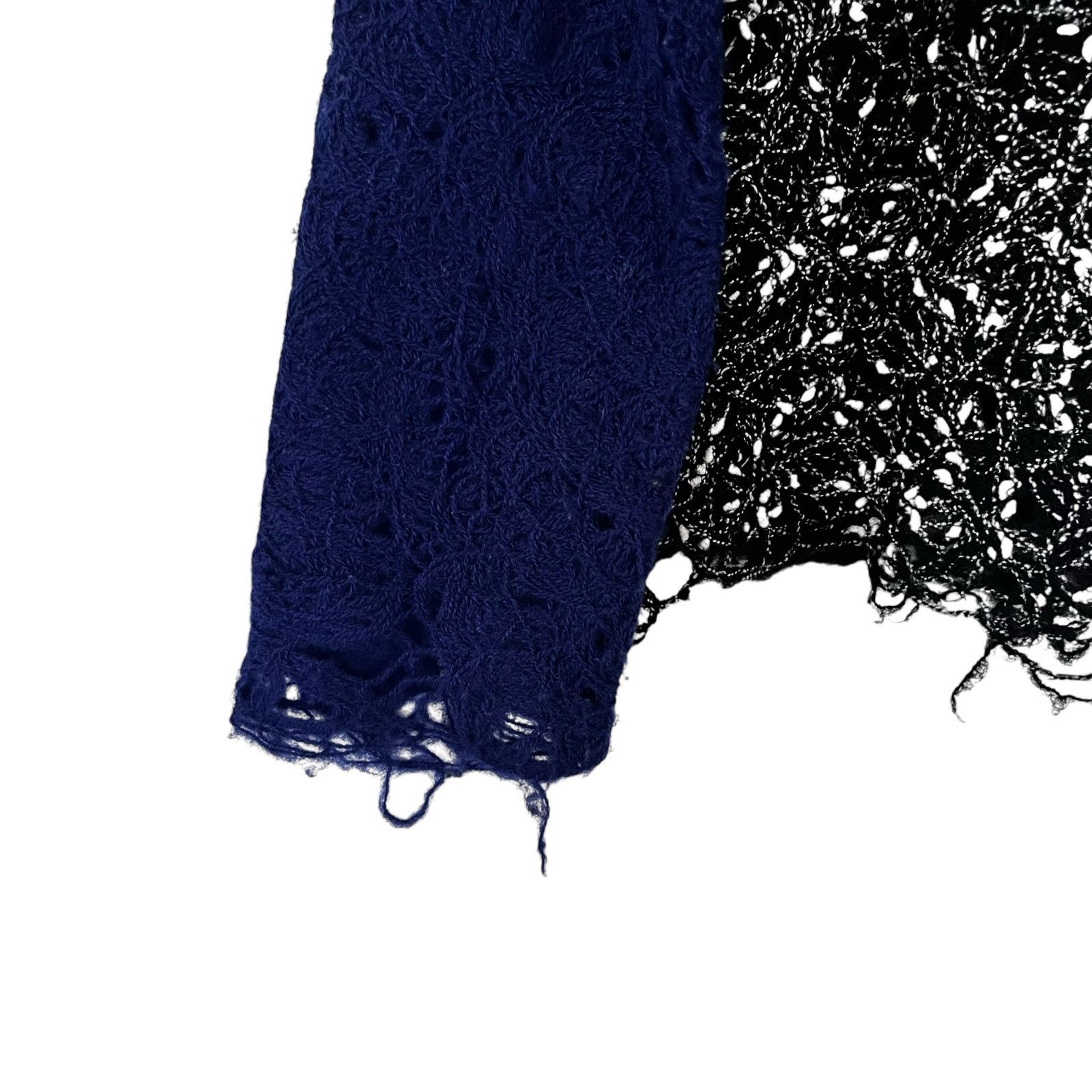 Other PierAntonio Gaspari Blue Black Ombre Embroidered Wool Top Size M / US 6-8 / IT 42-44 - 6 Thumbnail