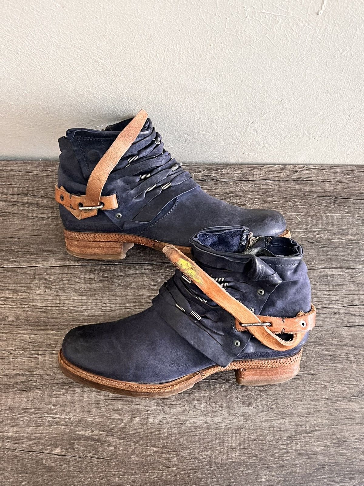 A.S.98 AS98 Midnight Nomad Distressed Wrap Boots Size US 7 / EU 40 - 4 Thumbnail