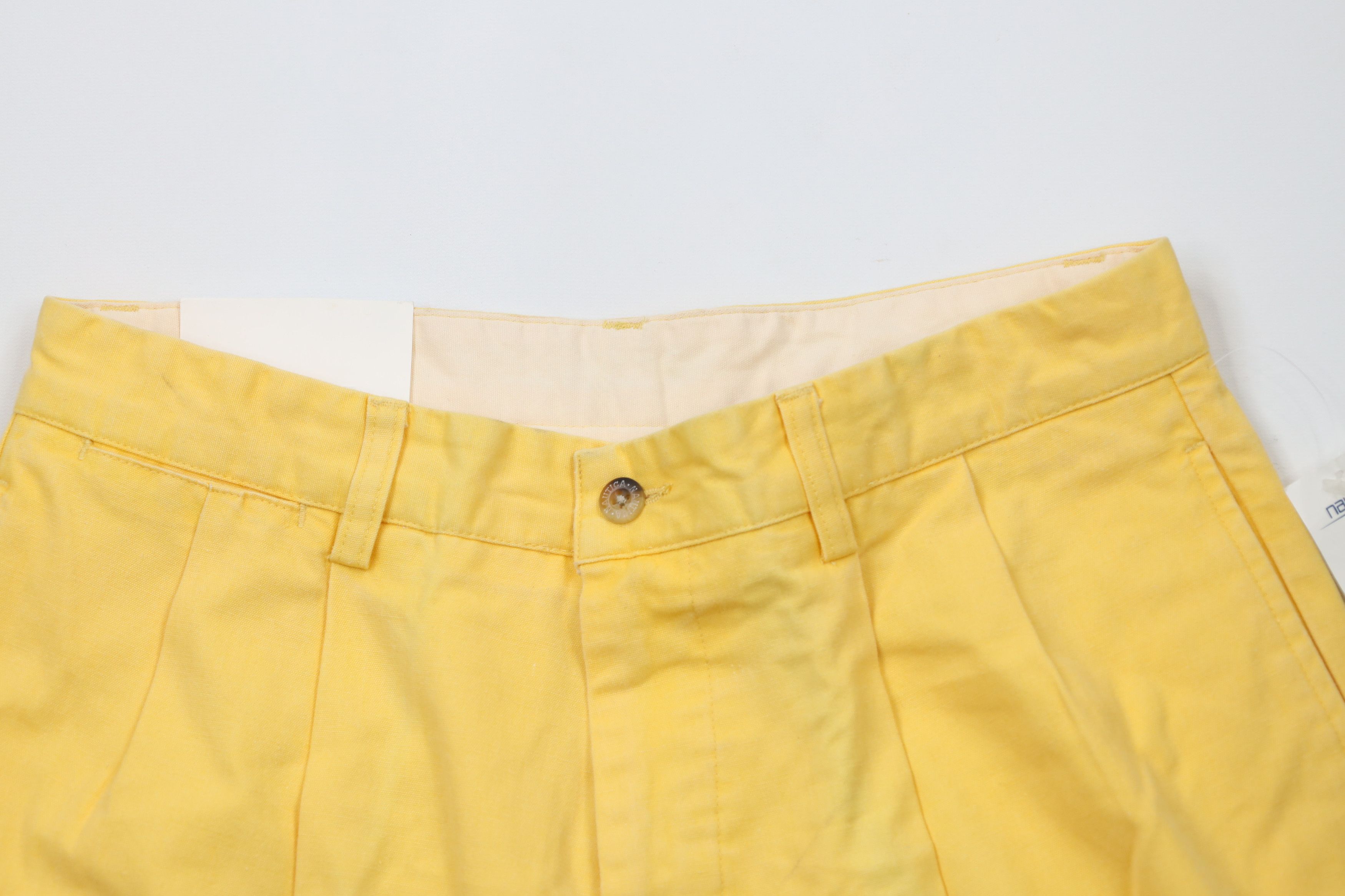 Nautica × Vintage Deadstock Vintage 90s Nautica Above Knee Chino Shorts Yellow Size US 32 / EU 48 - 2 Thumbnail