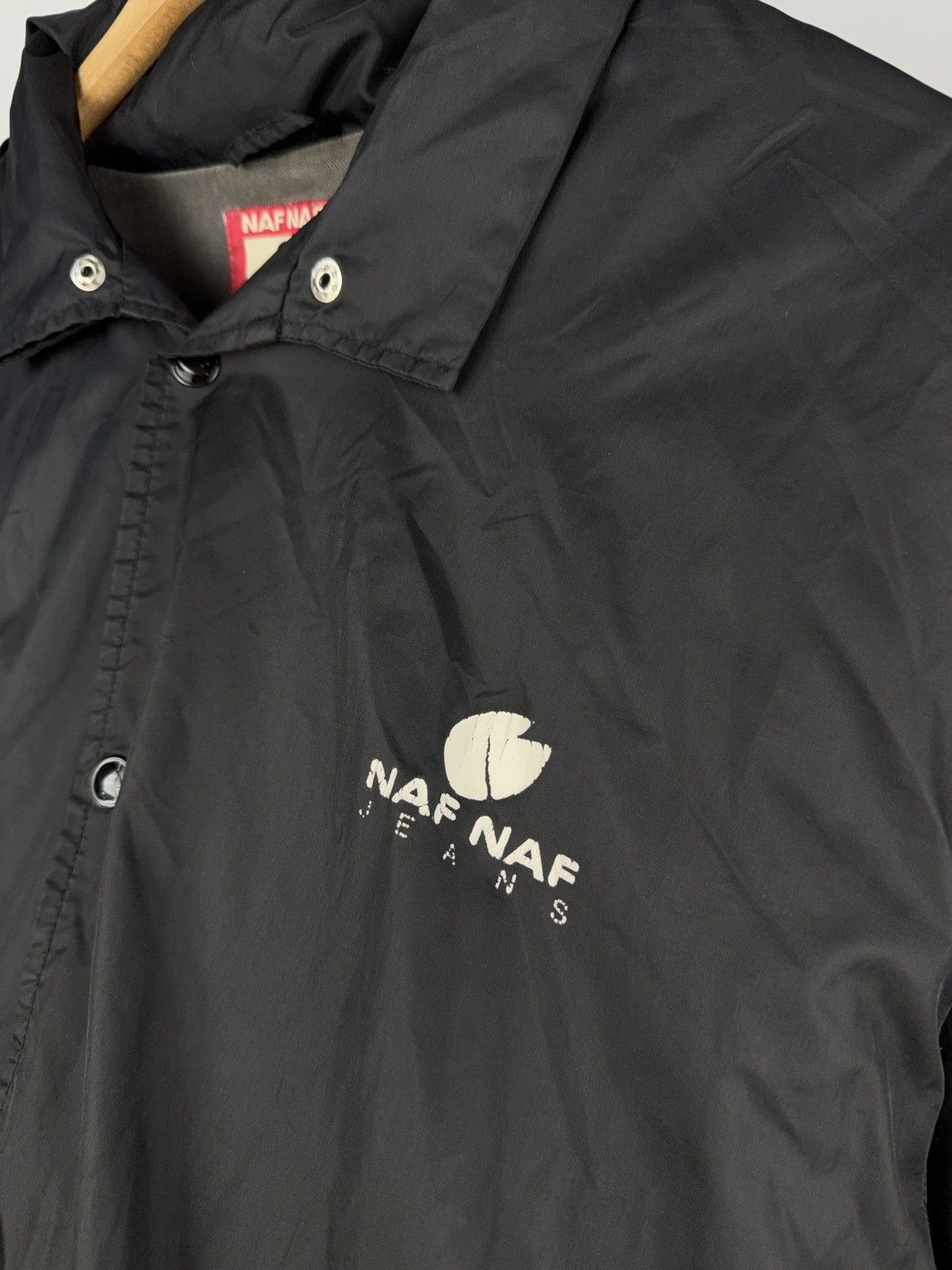 Issey Miyake × Japanese Brand × Vintage Vintage 90s NAF NAF Jeans Black Windbreaker Jacket Logo Size US L / EU 52-54 / 3 - 6 Thumbnail
