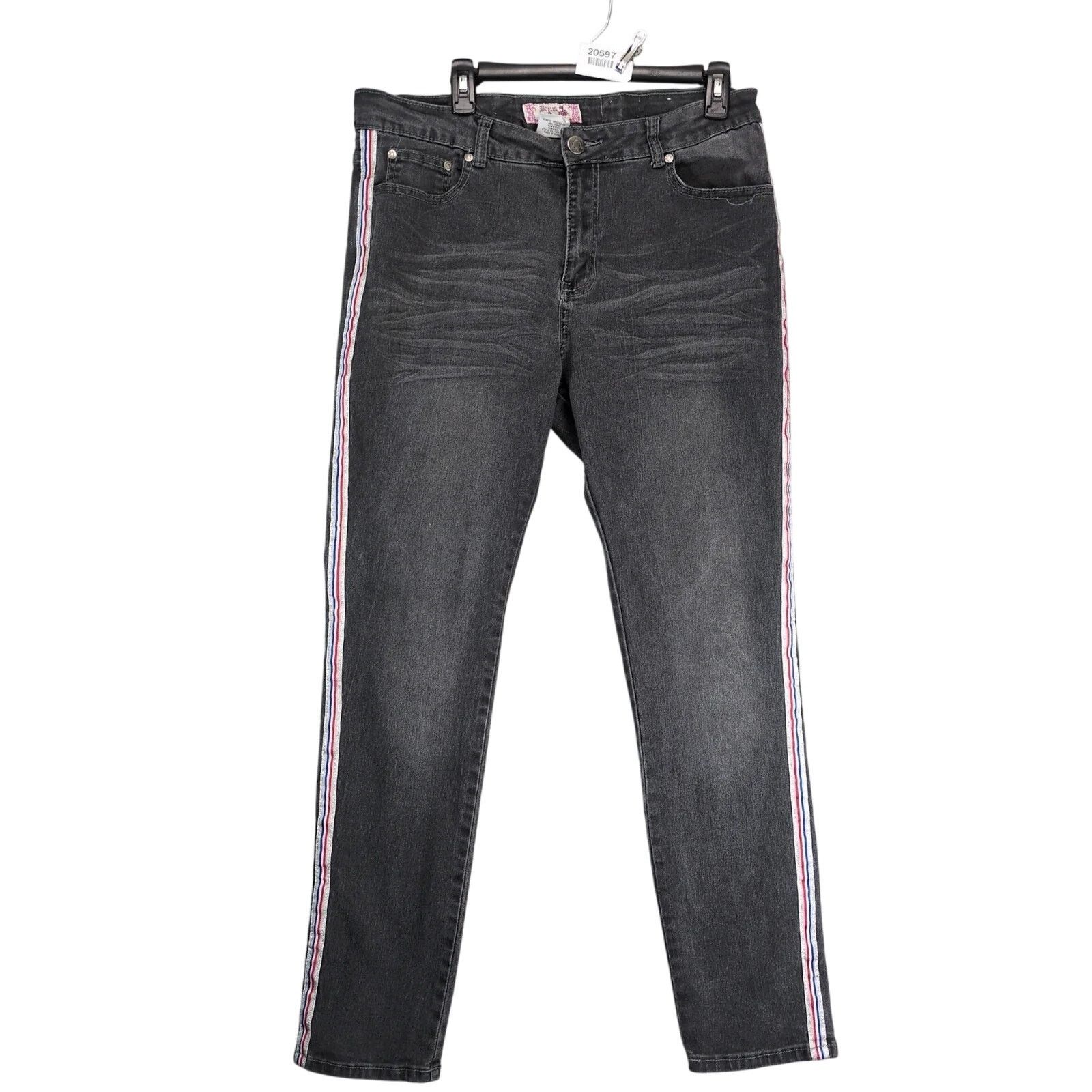 Other Denim & Rivets Y2K Charcoal Jeans Women's 34x29" Side Stripe Size 42" / US 20 - 1 Thumbnail