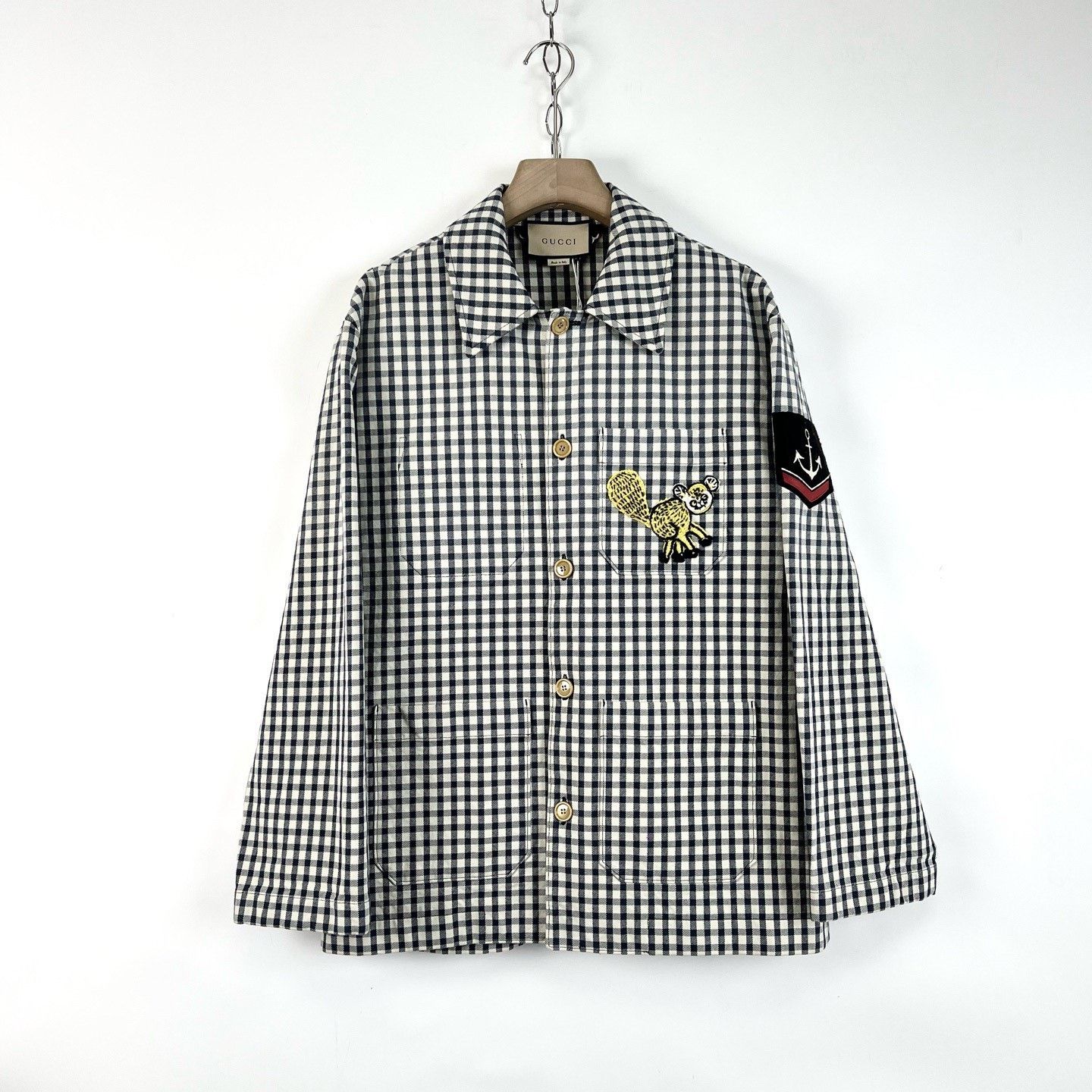 Gucci Gucci Squirrel Print Check Cotton Jacket Size US S / EU 44-46 / 1 - 1 Thumbnail
